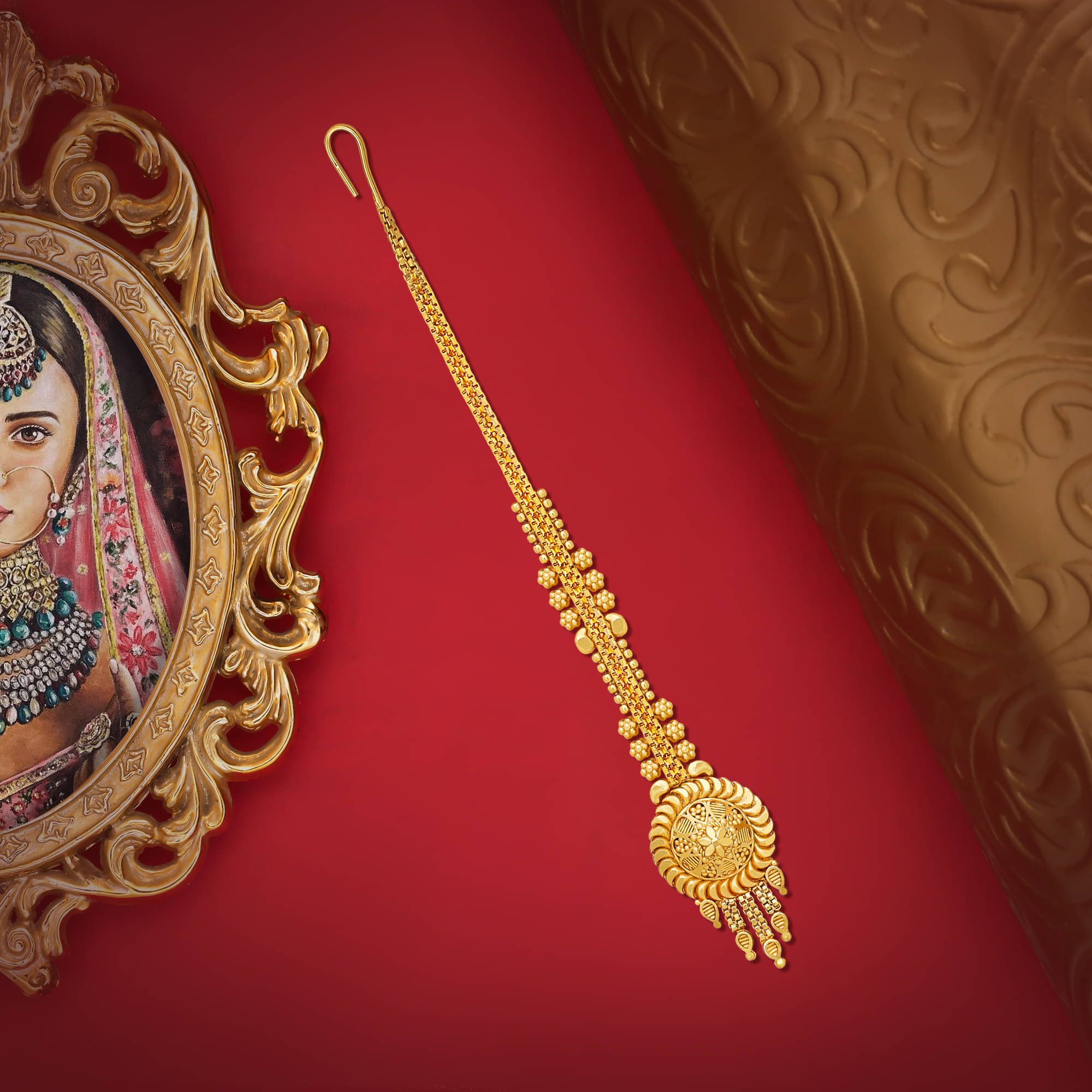 Drashti Collection Golden Maang Tikka ( Pack of 1 ) Drashti Collection Golden Maang Tikka ( Pack of 1 )