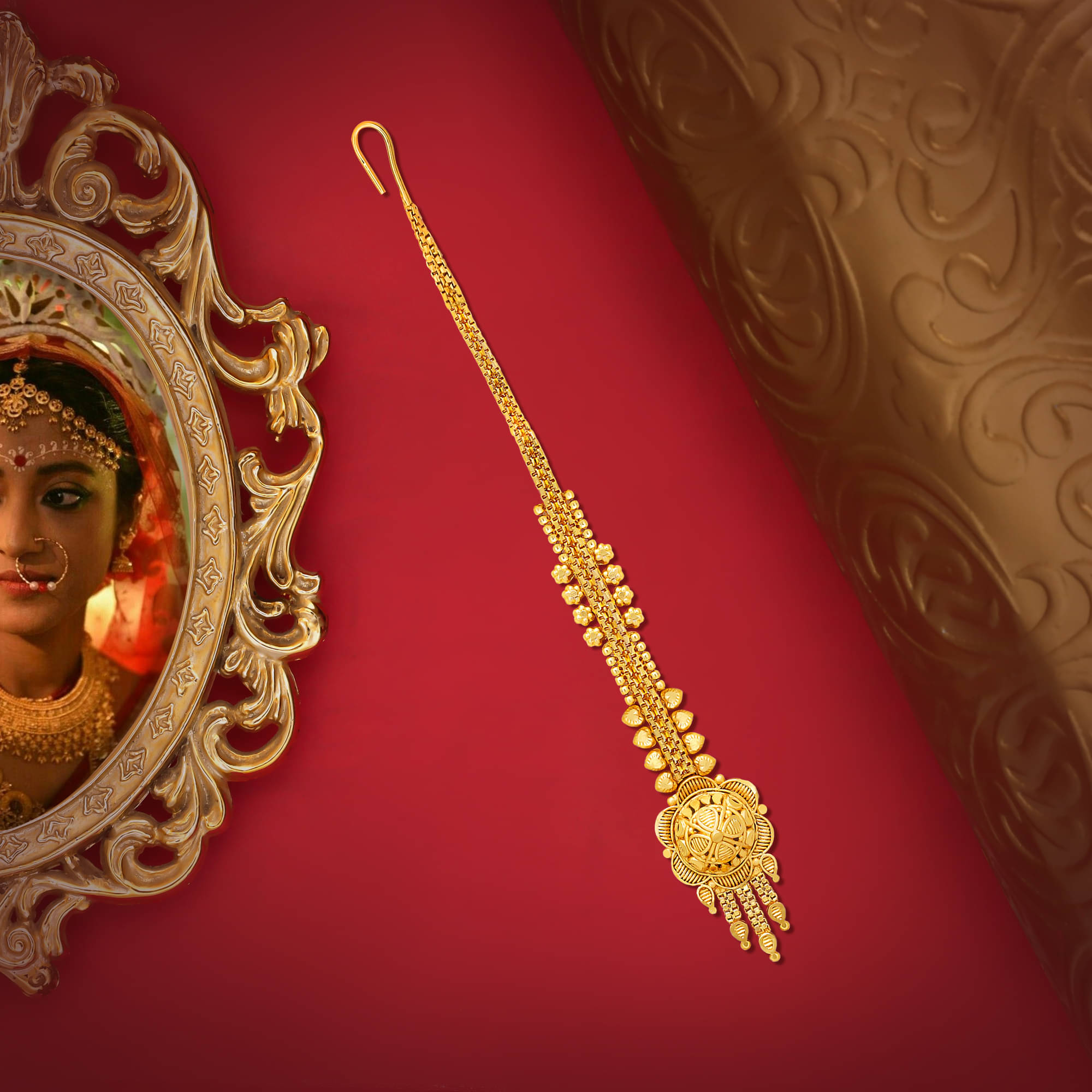 Drashti Collection Golden Maang Tikka ( Pack of 1 ) Drashti Collection Golden Maang Tikka ( Pack of 1 )