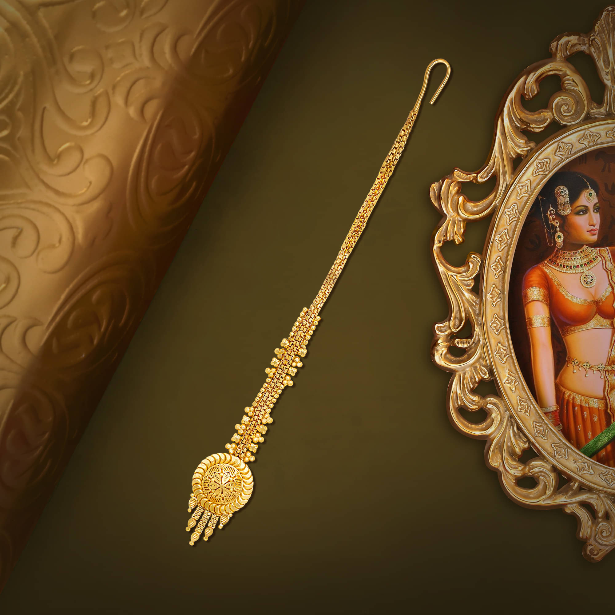Drashti Collection Golden Maang Tikka ( Pack of 1 ) Drashti Collection Golden Maang Tikka ( Pack of 1 )
