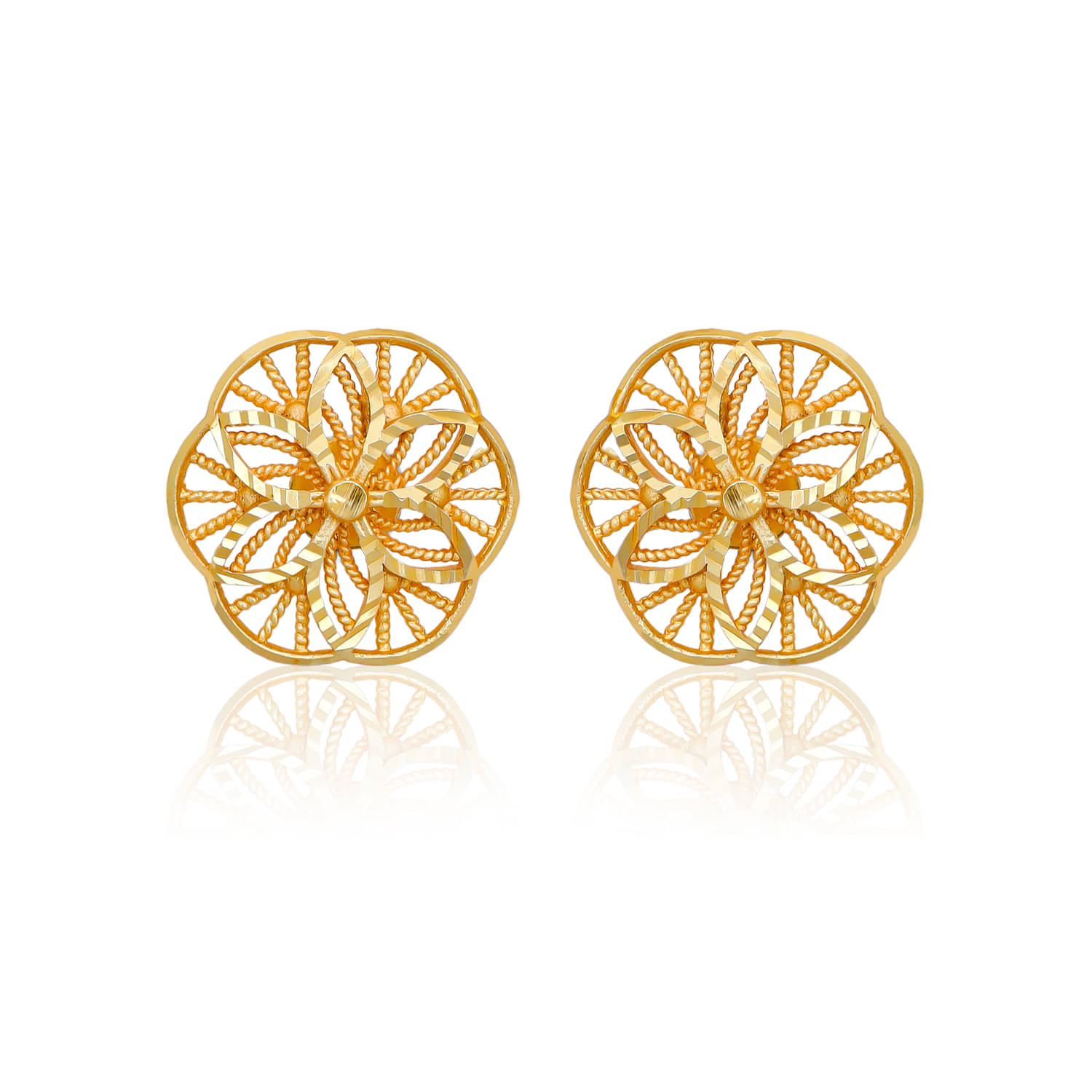    			Drashti Collection Golden Stud Earrings ( Pack of 1 )
