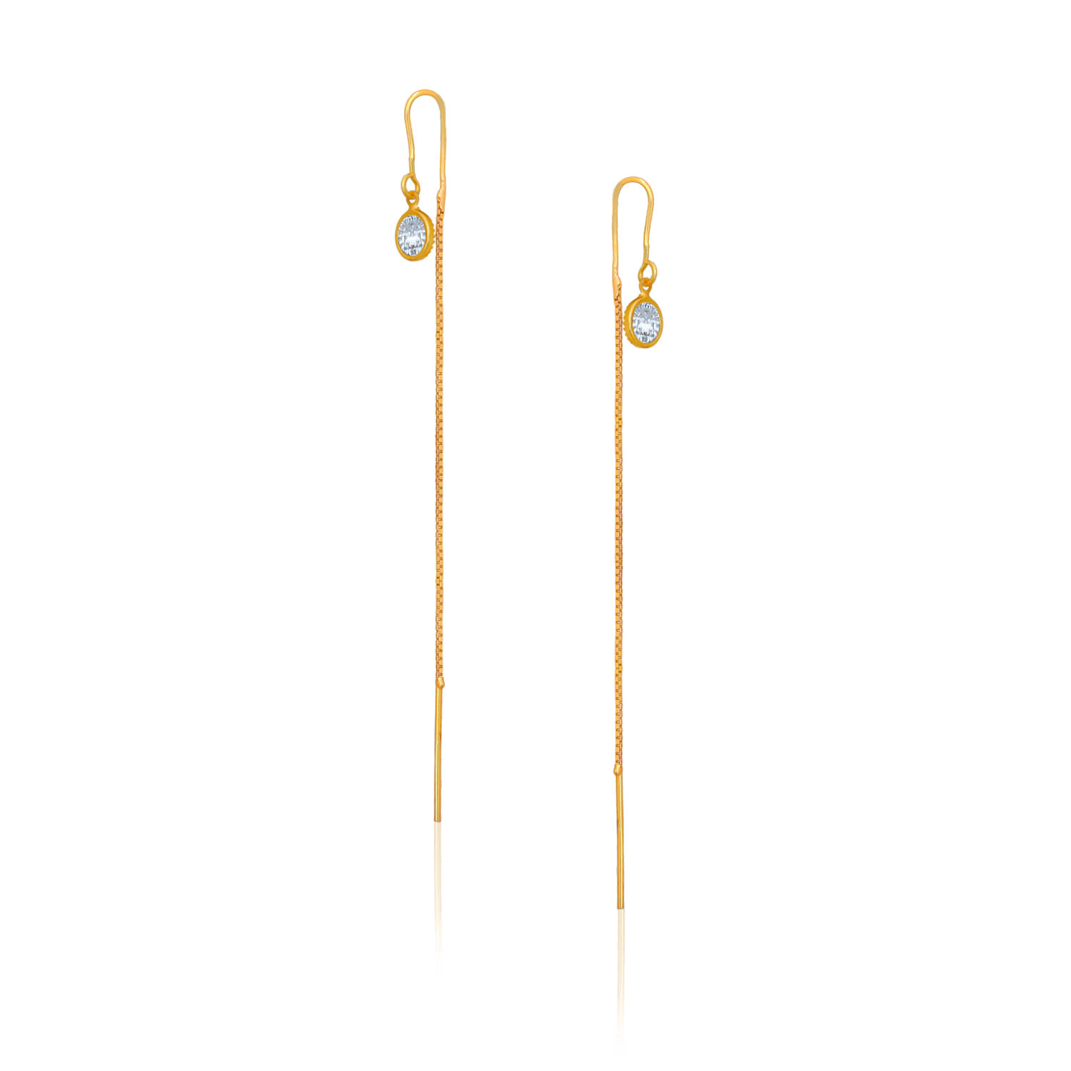     			Drashti Collection Golden Threader Earrings ( Pack of 1 )
