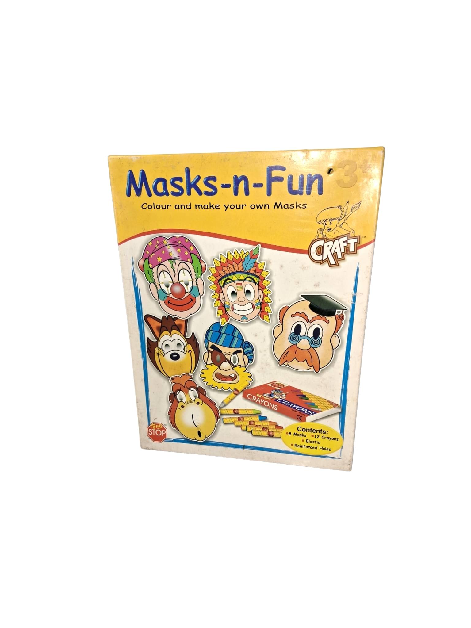     			FUNSTOP-CREATE YOUR OWN MASK, ACTIVITY SET FOR 6+ KIDS,FUN,  8 MASKS,12 CRAYONS,ELASTIC,REINFORCED HOLESAND LEARNING TOY