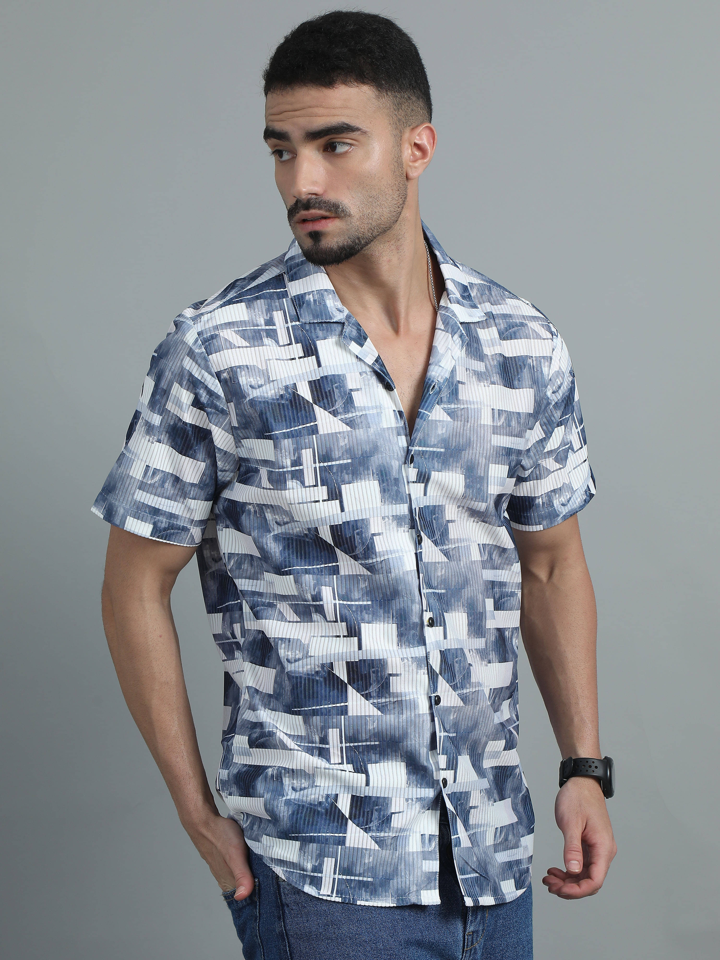 HETIERS Polyester Regular Fit Printed Half Sleeves Men's Casual Shirt - Black ( Pack of 1 ) HETIERS Polyester Regular Fit Printed Half Sleeves Men's Casual Shirt - Black ( Pack of 1 )
