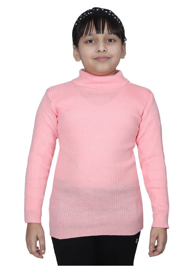 IndiWeaves Pack of 1 Girls Wollen Pullover ( Pink )