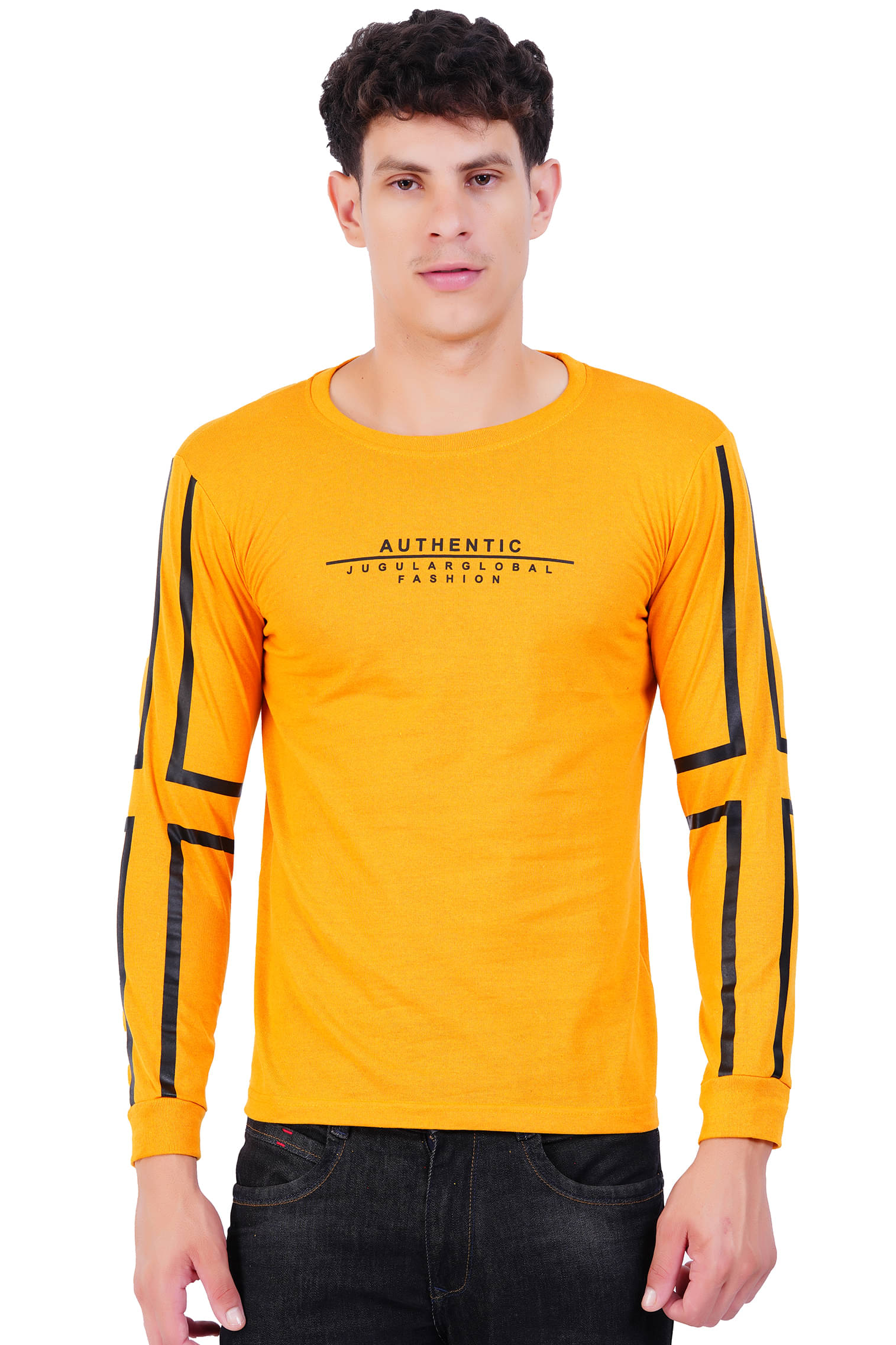 JUGULAR Pack of 1 Cotton Regular Fit Men's T-Shirt ( Mustard ) JUGULAR Pack of 1 Cotton Regular Fit Men's T-Shirt ( Mustard )