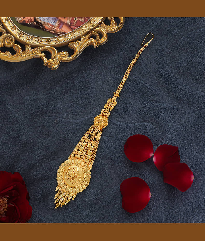 LUV FASHION Golden Maang Tikka ( Pack of 1 ) - Jewellery Sets | Buy online on ZillyBuy