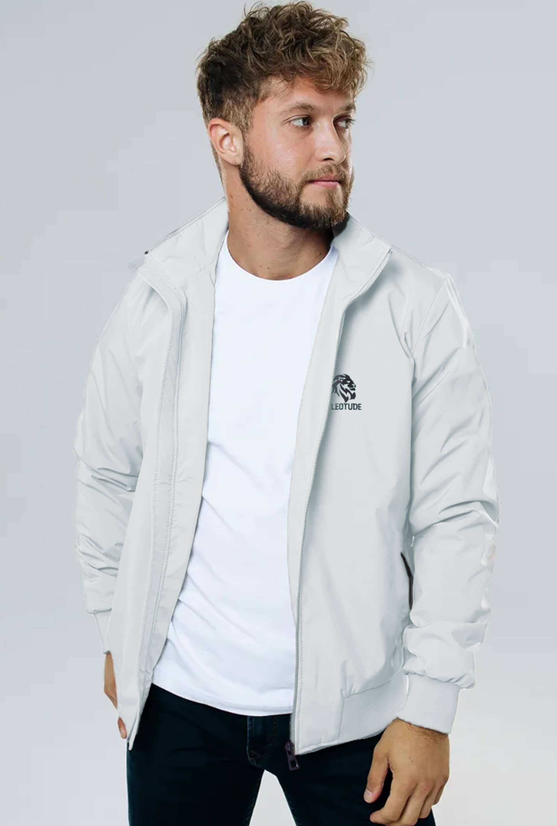 Leotude Polyester Men's Windcheater Jacket - White ( Pack of 1 ) - Jackets & Coats | Buy online on ZillyBuy