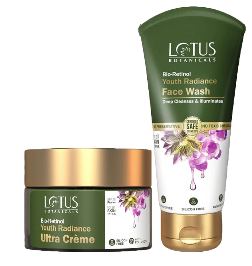 Lotus Botanicals Bio Retinol Youth Radiance Ultra Cream 50g , Face Wash 100g (Pack of 2) Lotus Botanicals Bio Retinol Youth Radiance Ultra Cream 50g , Face Wash 100g (Pack of 2)