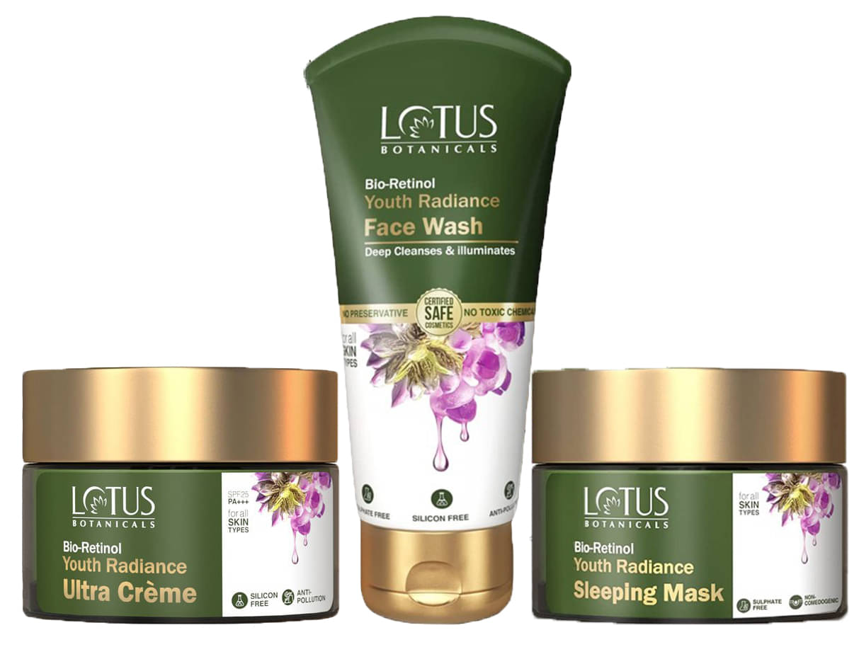 Lotus Botanicals Bio Retinol Youth Ultra Cream 50g , Sleeping Mask 50g , Face Wash 100g (Pack of 3) Lotus Botanicals Bio Retinol Youth Ultra Cream 50g , Sleeping Mask 50g , Face Wash 100g (Pack of 3)