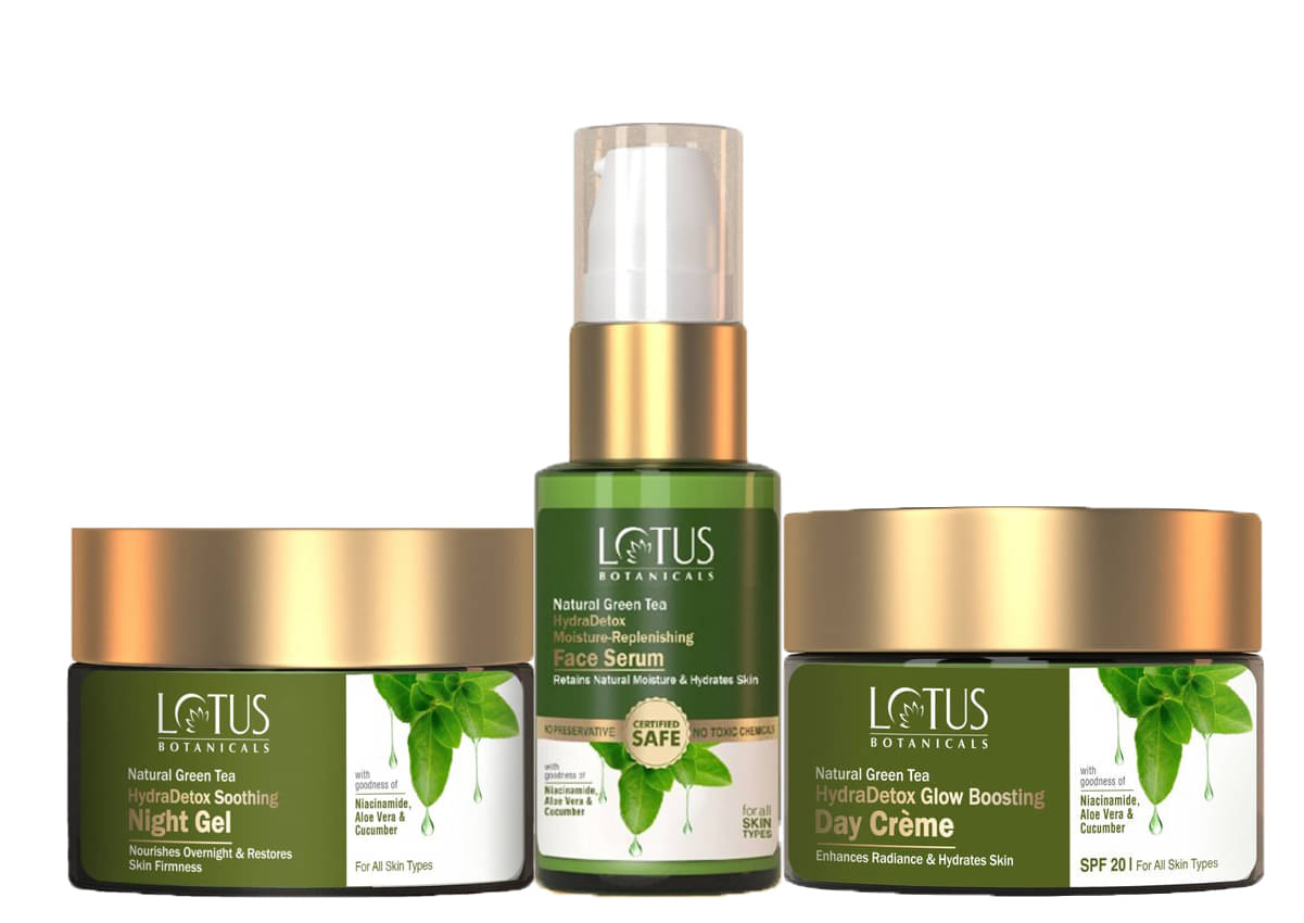 Lotus Botanicals Natural Green Tea Day Cream 50g , Night Gel 50g , Face Serum 30ml (Packof 3) Lotus Botanicals Natural Green Tea Day Cream 50g , Night Gel 50g , Face Serum 30ml (Packof 3)