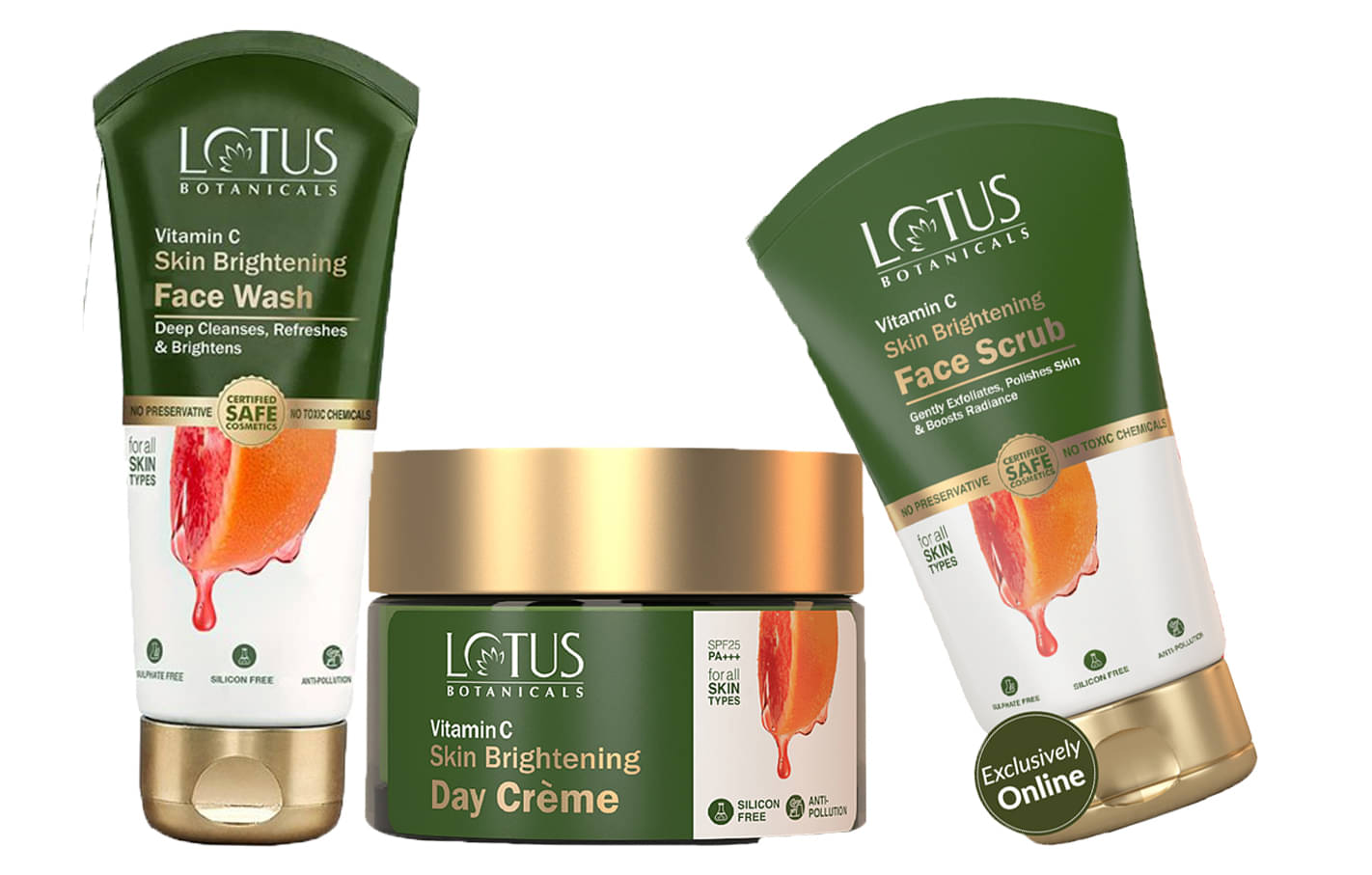 Lotus Botanicals Vitamin-C Day Cream 50g , Face Wash 100g , Face Scrub 100g (Pack of 3) Lotus Botanicals Vitamin-C Day Cream 50g , Face Wash 100g , Face Scrub 100g (Pack of 3)