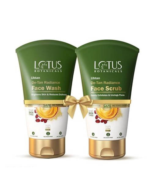 Lotus Botanicals Ubtan De-Tan Face Wash 100g , Face Scrub 100g (Pack of 2) Lotus Botanicals Ubtan De-Tan Face Wash 100g , Face Scrub 100g (Pack of 2)