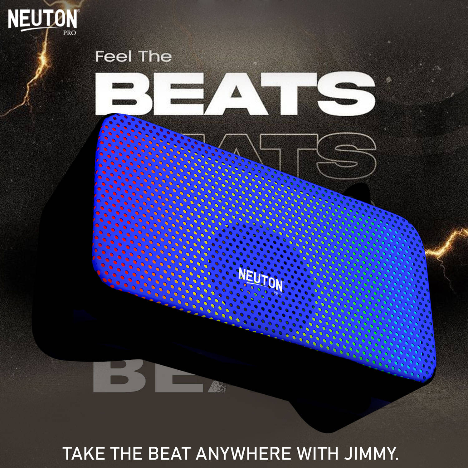     			NEUTON PRO JIMMY 12 W Bluetooth Speaker Bluetooth v5.0 with USB,SD card Slot Playback Time 4 hrs Blue