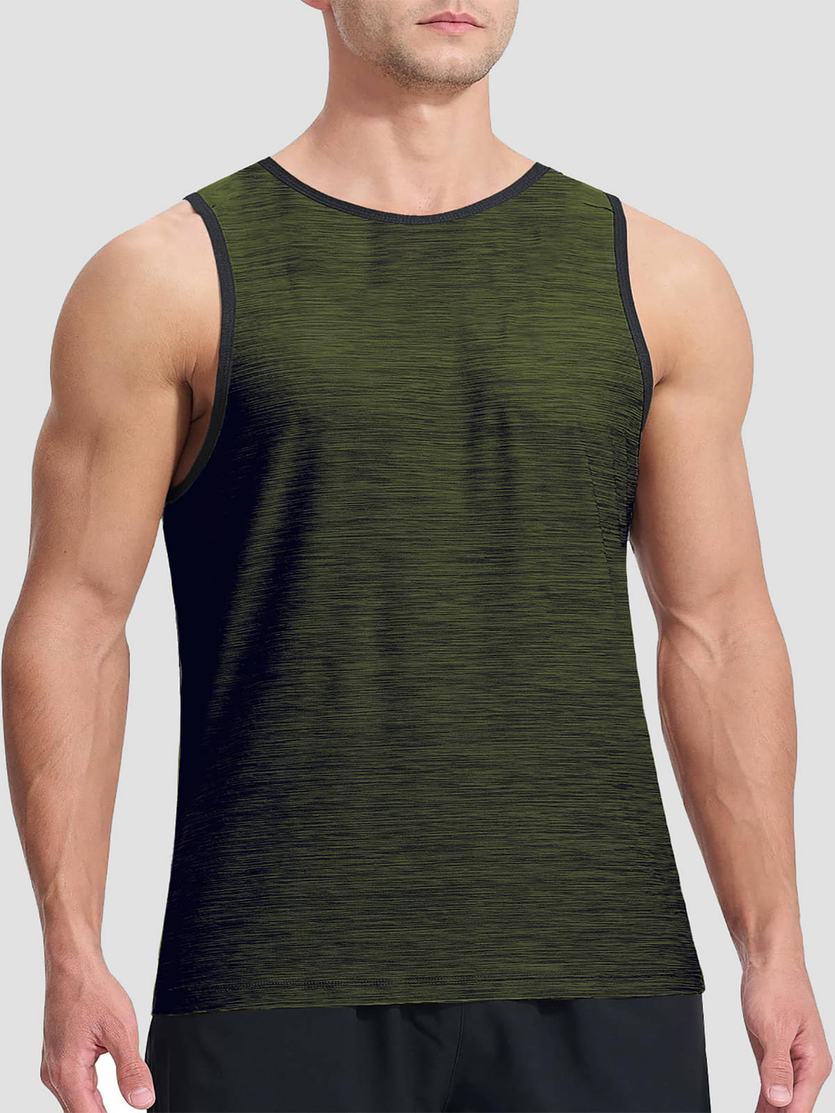     			NEVER LOSE Green Polyester Slim Fit Men's Tanks ( Pack of 1 )