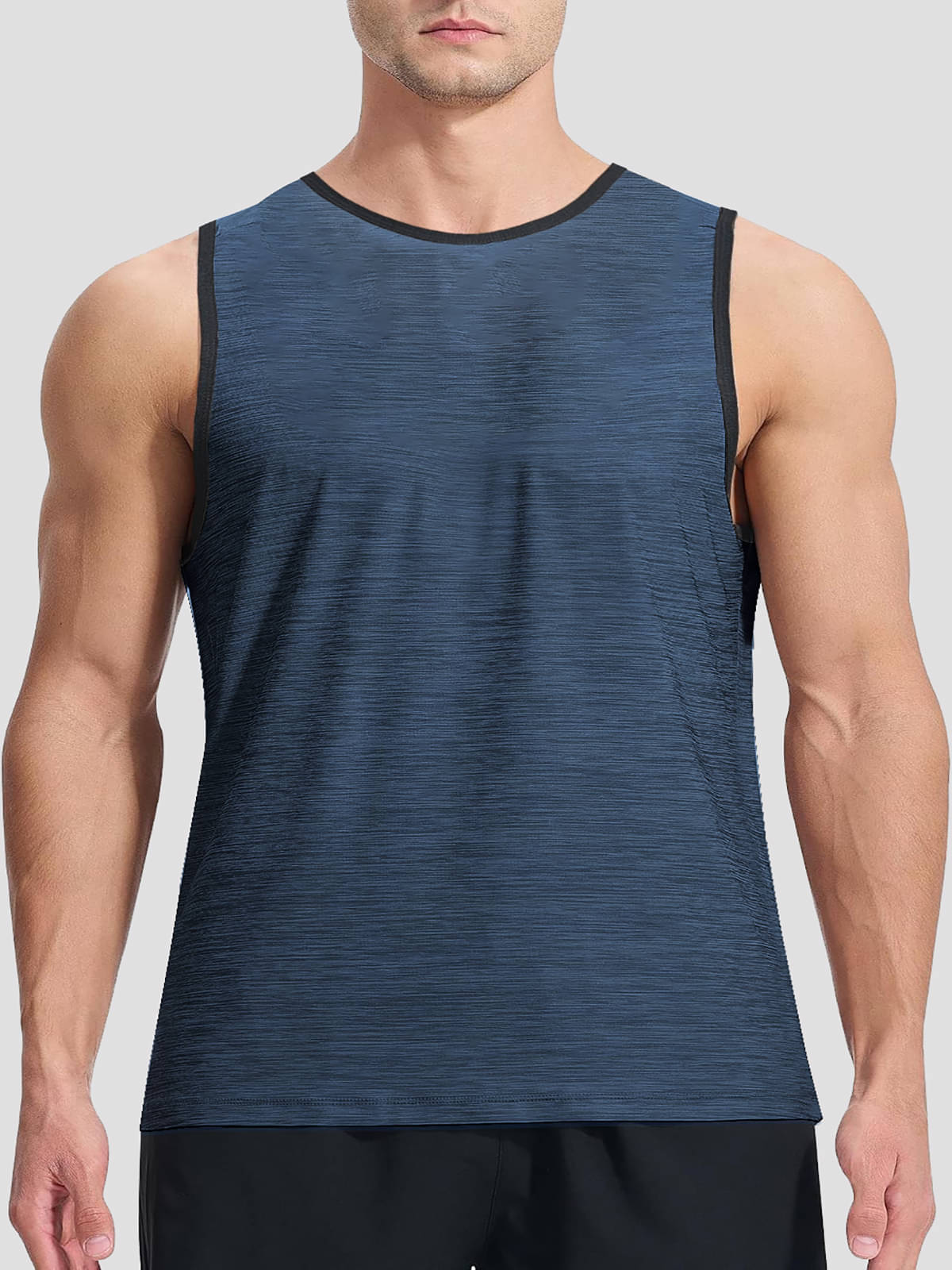     			NEVER LOSE Navy Polyester Slim Fit Men's Tanks ( Pack of 1 )