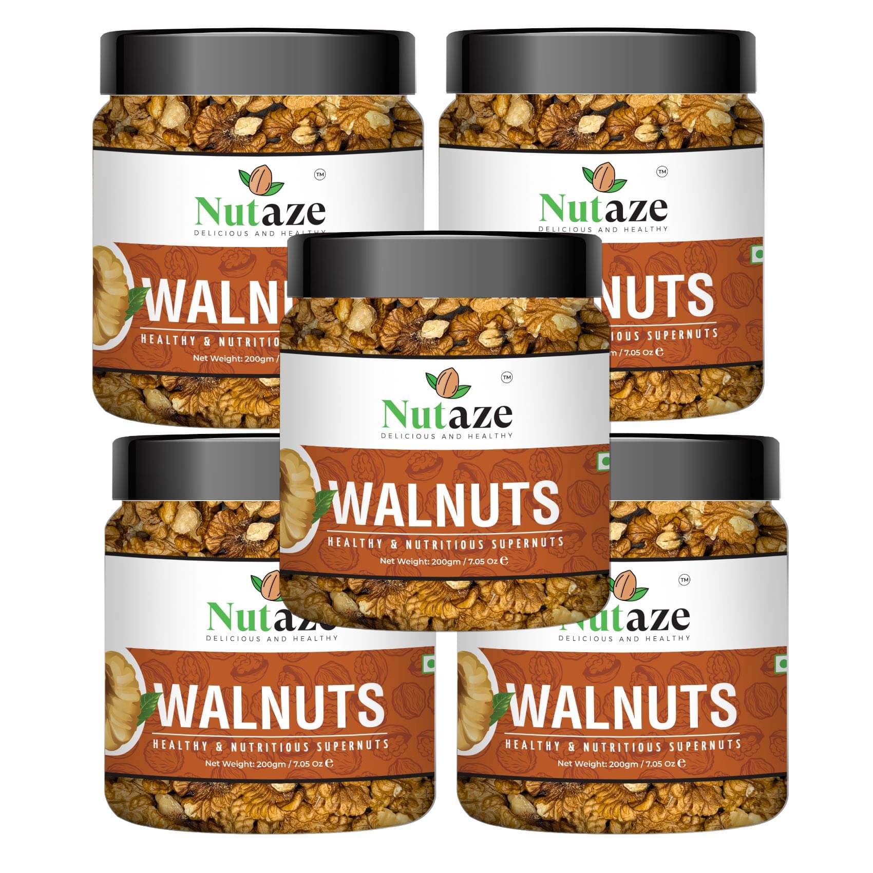 Nutaze Walnuts without shell(Akhrot giri) 1 Kg Pack of 5 Nutaze Walnuts without shell(Akhrot giri) 1 Kg Pack of 5