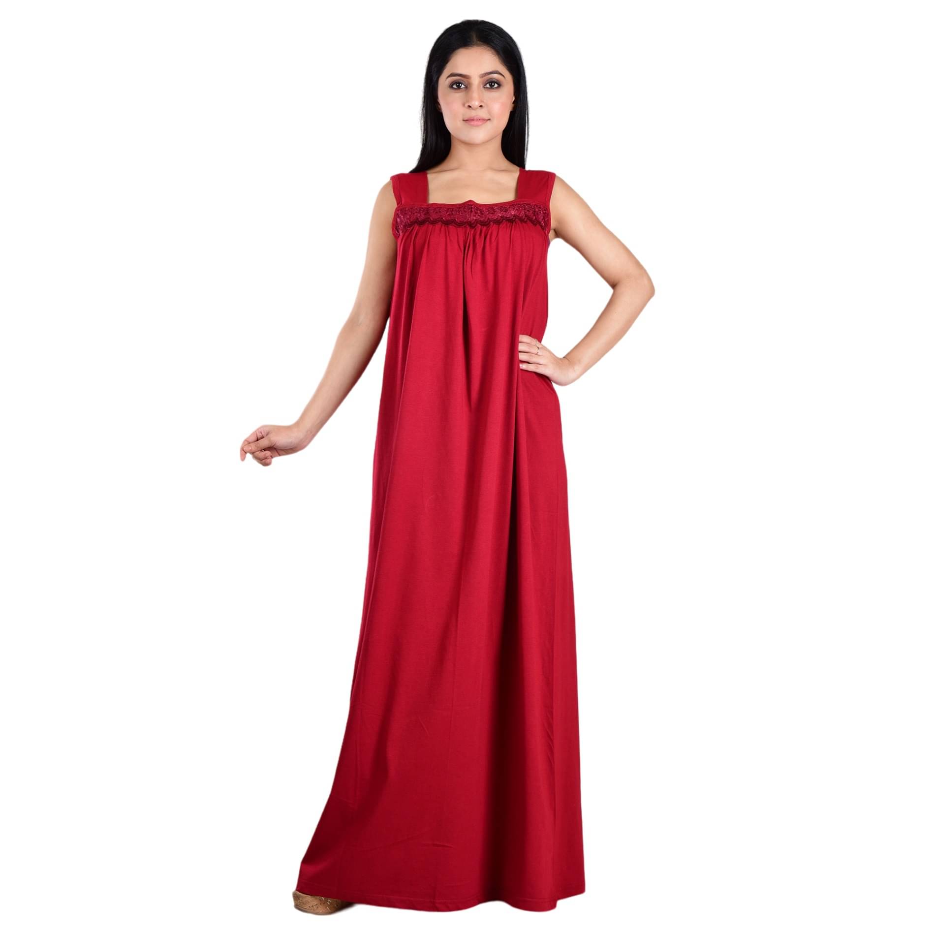     			PIYALI'S CREATION WOMEN'S Maroon Hosiery Women's Nightwear Nighty & Night Gowns ( Pack of 1 )