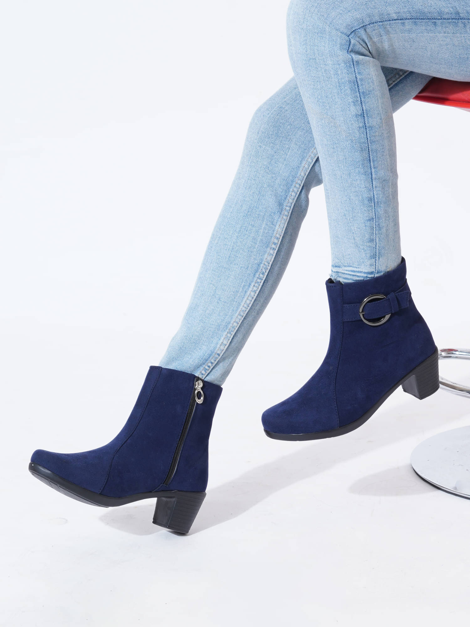PLANET WALK Navy Women's Ankle Length Boots PLANET WALK Navy Women's Ankle Length Boots