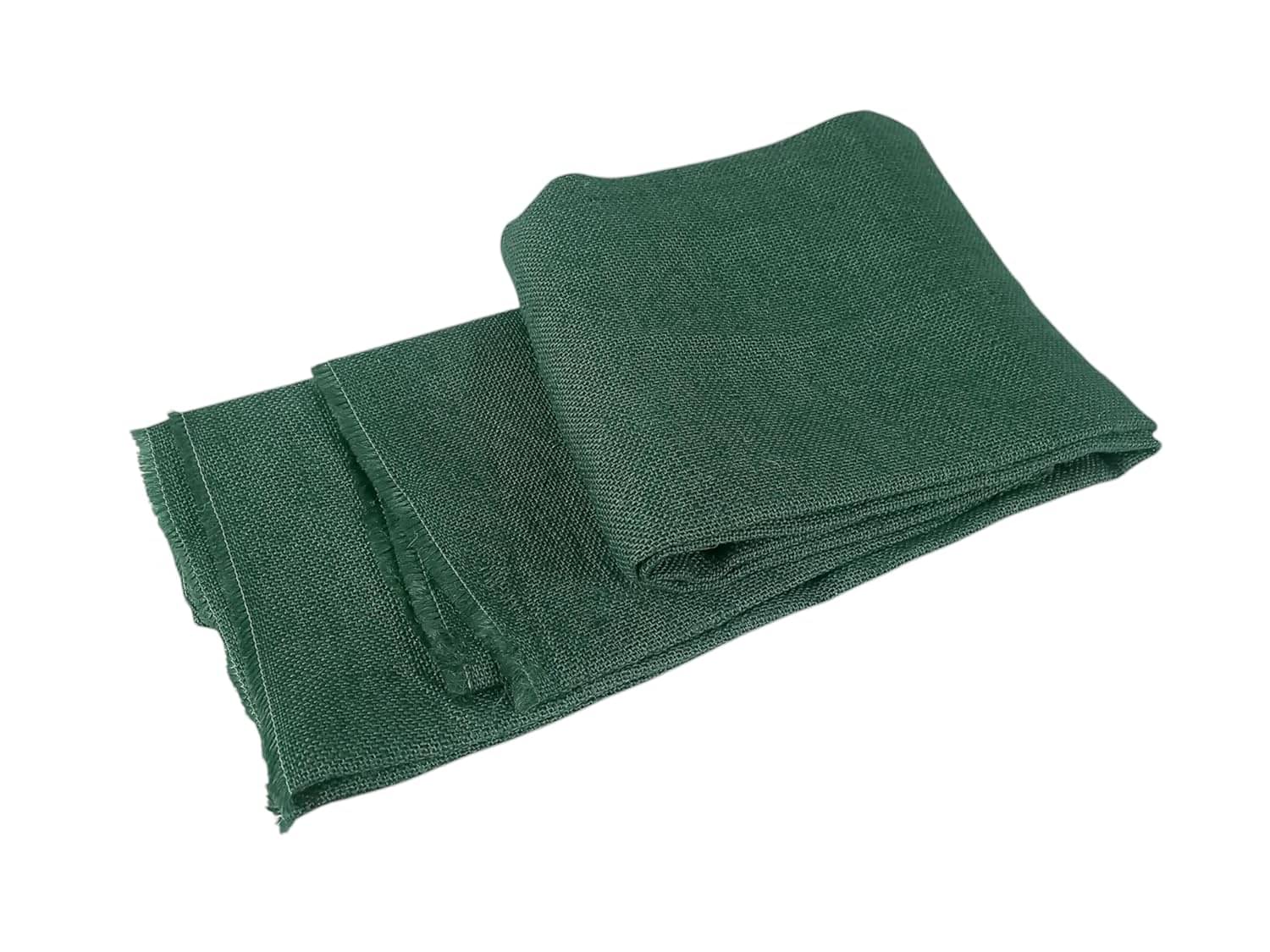     			PRANSUNITA 100% Natural Burlap Jute Hessian Cloth - (48x40 Inches) for Wedding Party Event Christmas Decoration, Crafts, Table Linens, Landscaping, Plants Covering DARK GREEN