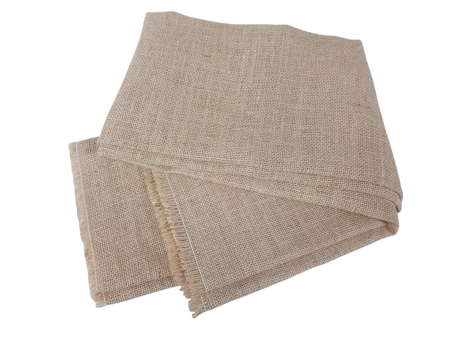     			PRANSUNITA 100% Natural Burlap Jute Hessian Cloth - (48x40 Inches) for Wedding Party Event Christmas Decoration, Crafts, Table Linens, Landscaping, Plants Covering NATURAL