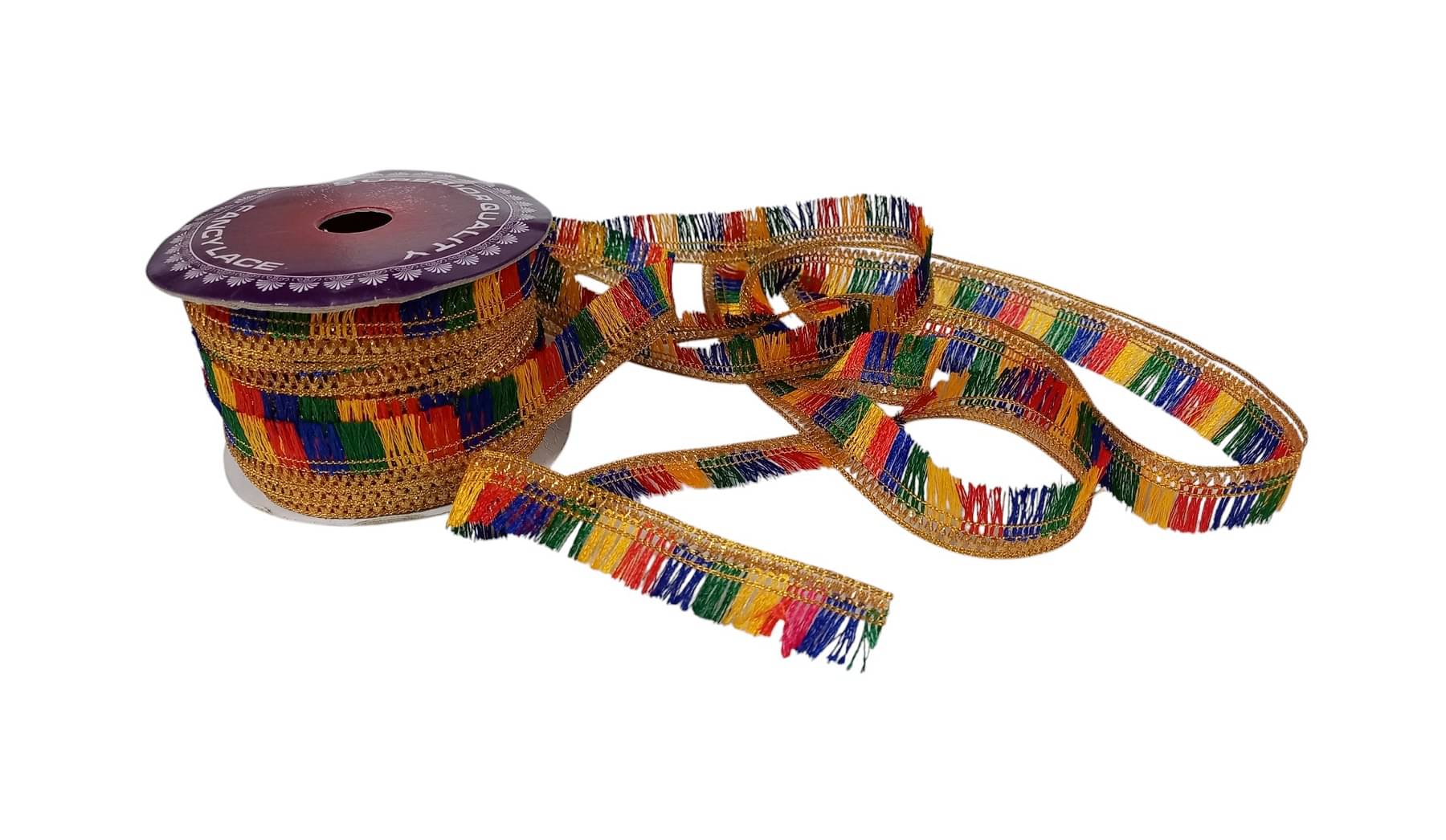     			PRANSUNITA Multicolor Fancy Lace– 18 MTS – for Lohri,Makar Sankranti,Basant Panchami, Pongal Diwali Decoration Gift Packing, Vandanwar Ethnic Bangles Candle Tea Lights Women's Dresses – Size 2 cm