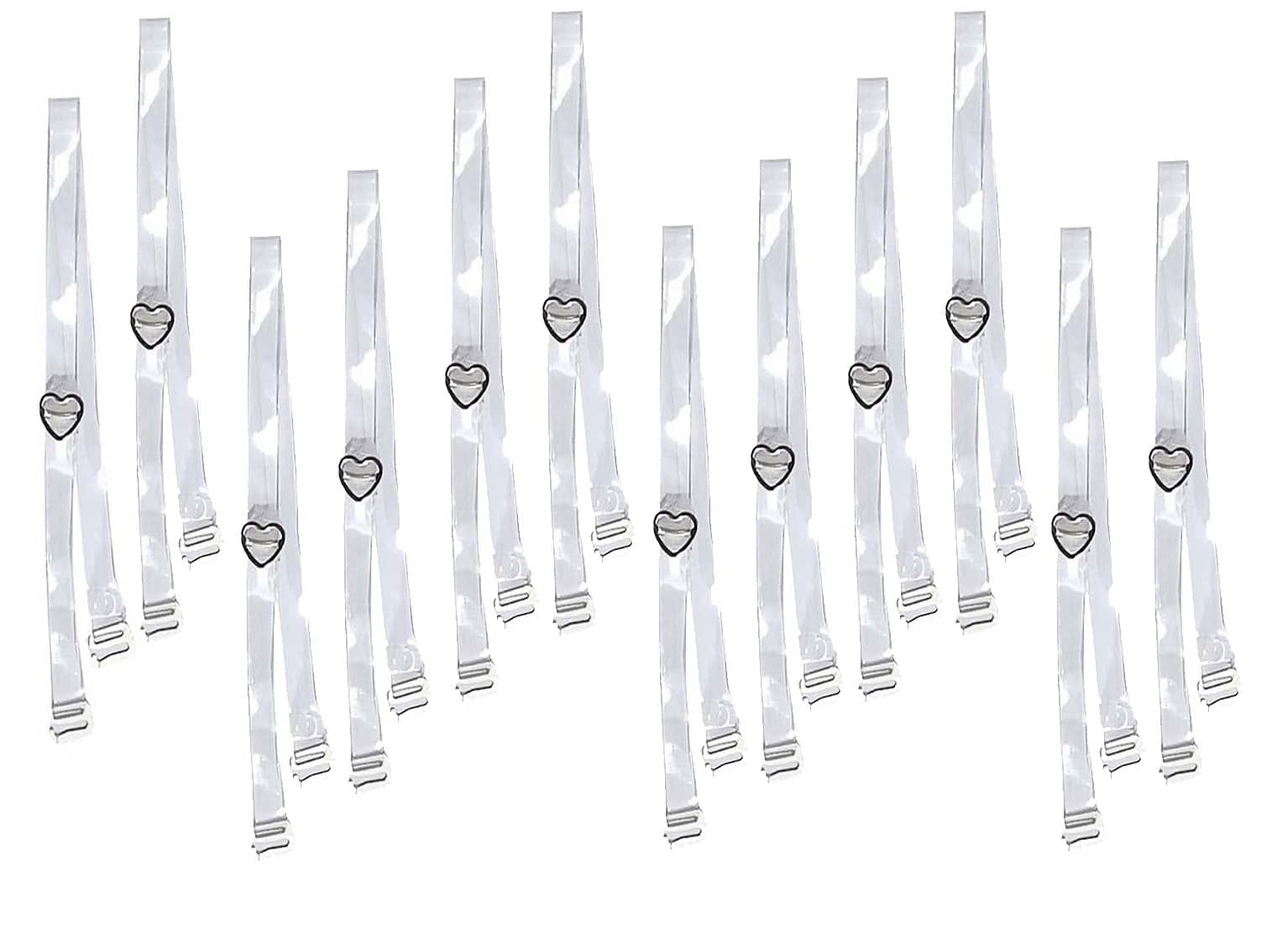 ROKONIC® Women's Transparent Plastic Detachable Transparent Strap, Bra Extender Plastic, Latex Bra Straps, Adjustable Bra( Pack of 6 Pair)