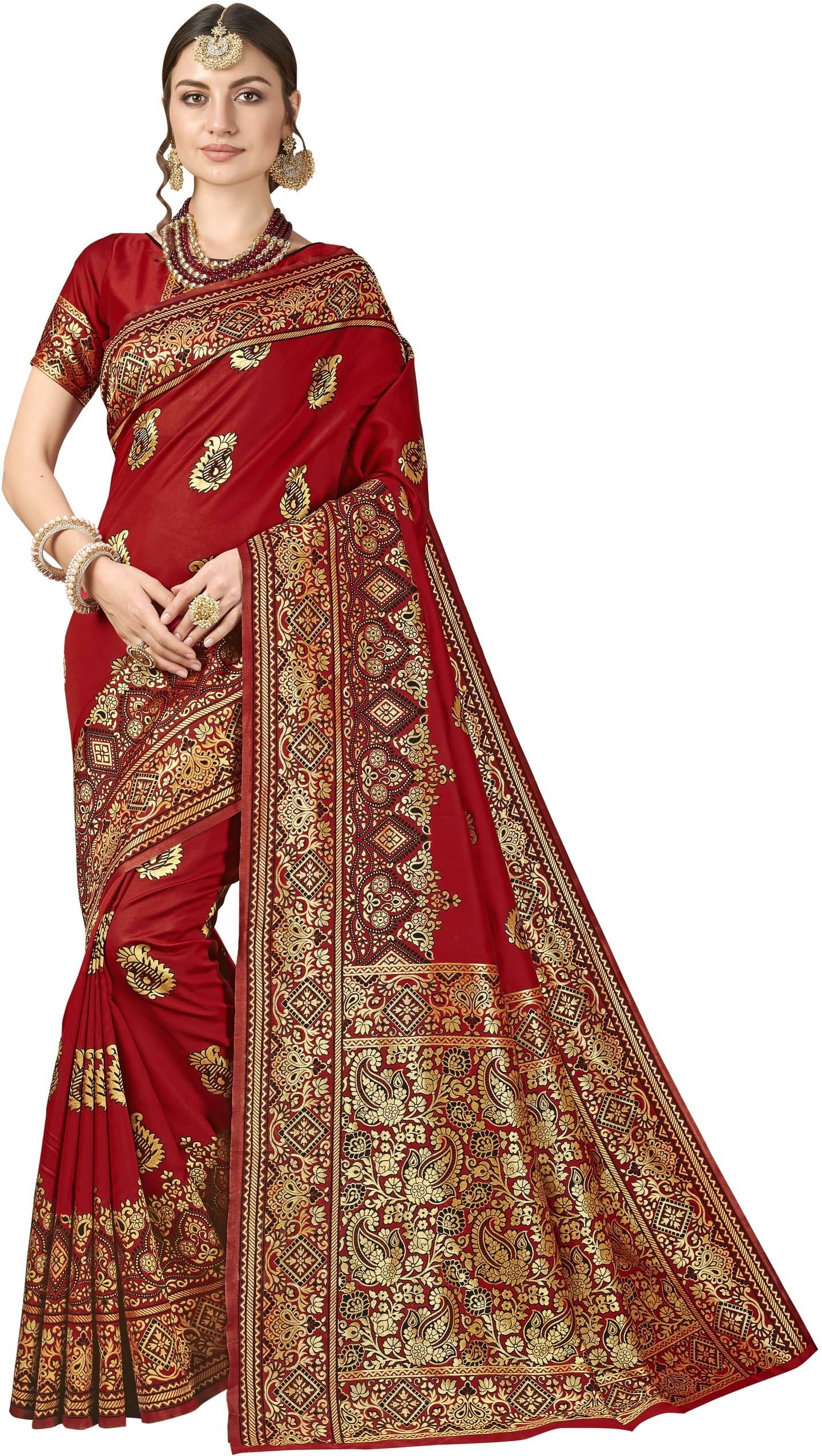 Sariya Jacquard Woven Saree With Unstitched Blouse Piece ( Multicolor ) Sariya Jacquard Woven Saree With Unstitched Blouse Piece ( Multicolor )