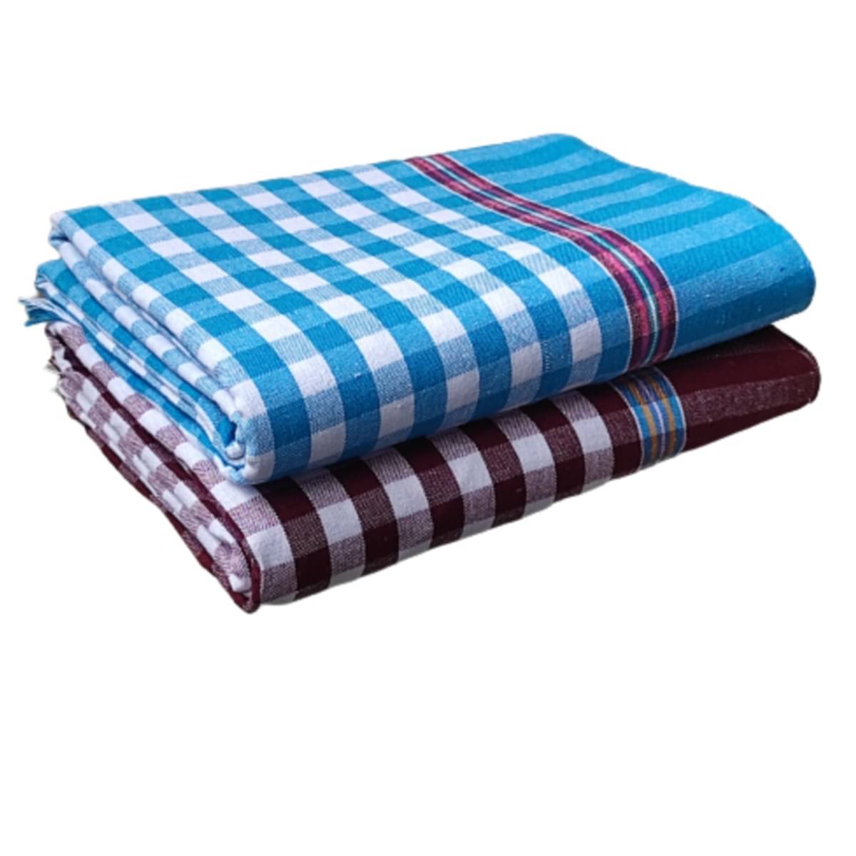     			VUNNAVA Pack of 2 Cotton Above 600 -GSM Bath Towel ( Multicolor )