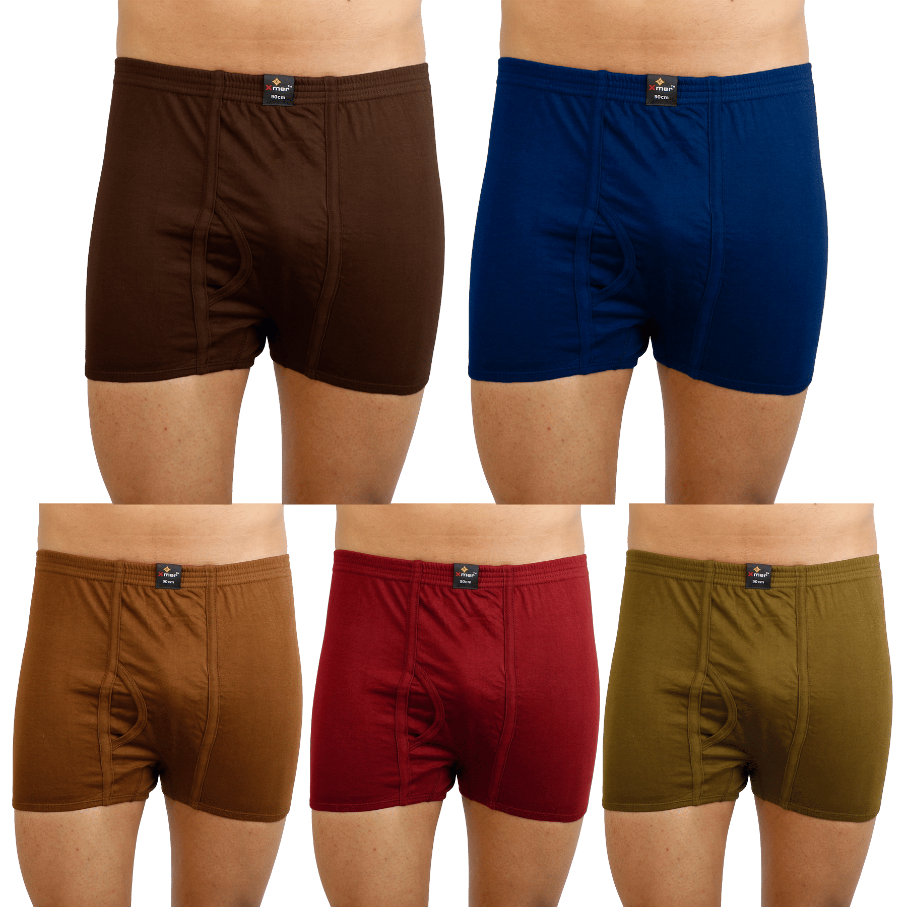 XMER Pack of 5 Cotton Trunks For Men's ( Multicolor )