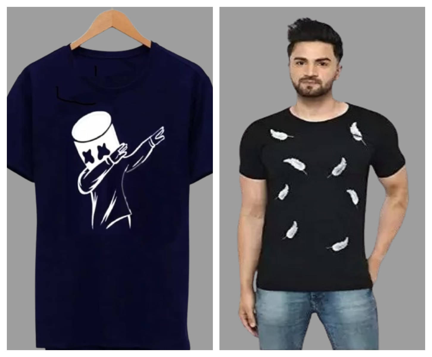     			attitude start of fashion Pack of 2 Polyester Regular Fit Men's T-Shirt ( Black )