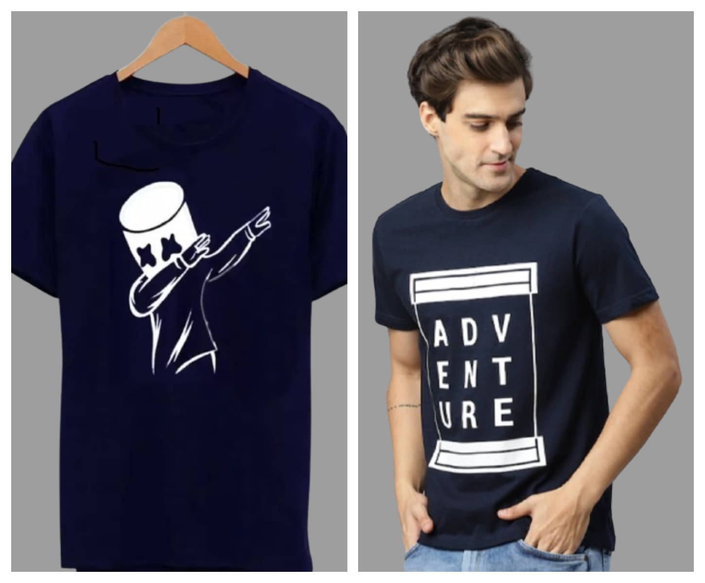 attitude start of fashion Pack of 2 Polyester Regular Fit Men's T-Shirt ( Blue ) attitude start of fashion Pack of 2 Polyester Regular Fit Men's T-Shirt ( Blue )