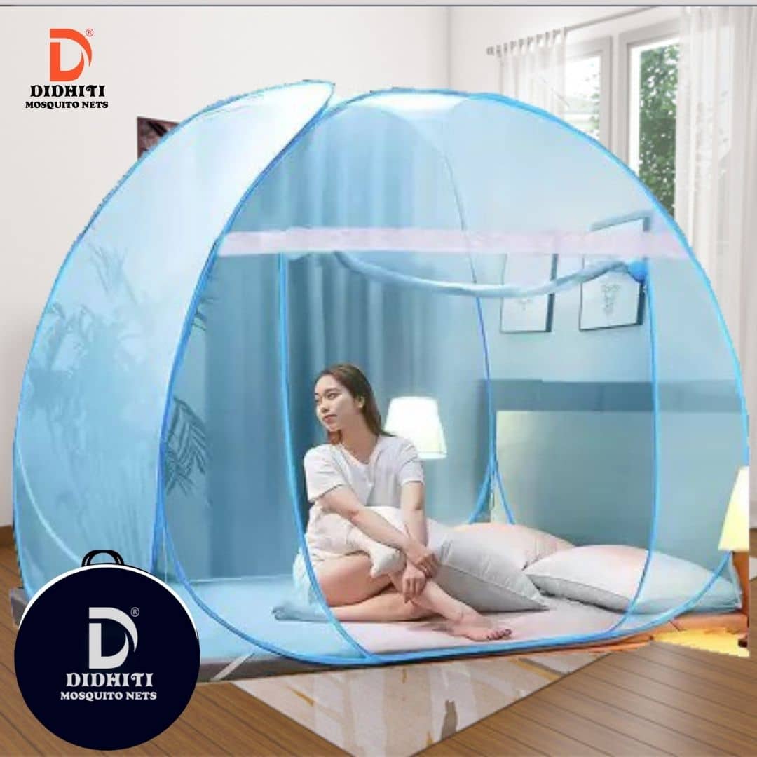 didhiti - Dark Blue HDPE - High Density Poly Ethylene Foldable Mosquito Net, Machardani ( Pack of 1 )