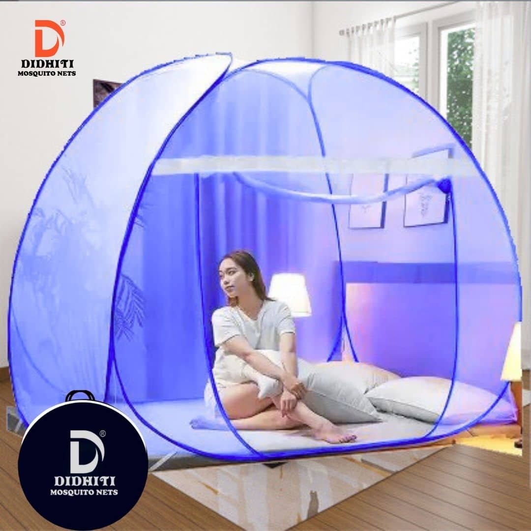 didhiti - Dark Blue HDPE - High Density Poly Ethylene Foldable Mosquito Net, Machardani ( Pack of 1 )
