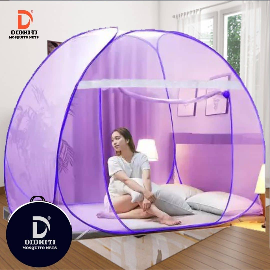 didhiti - Dark Blue HDPE - High Density Poly Ethylene Foldable Mosquito Net, Machardani ( Pack of 1 )