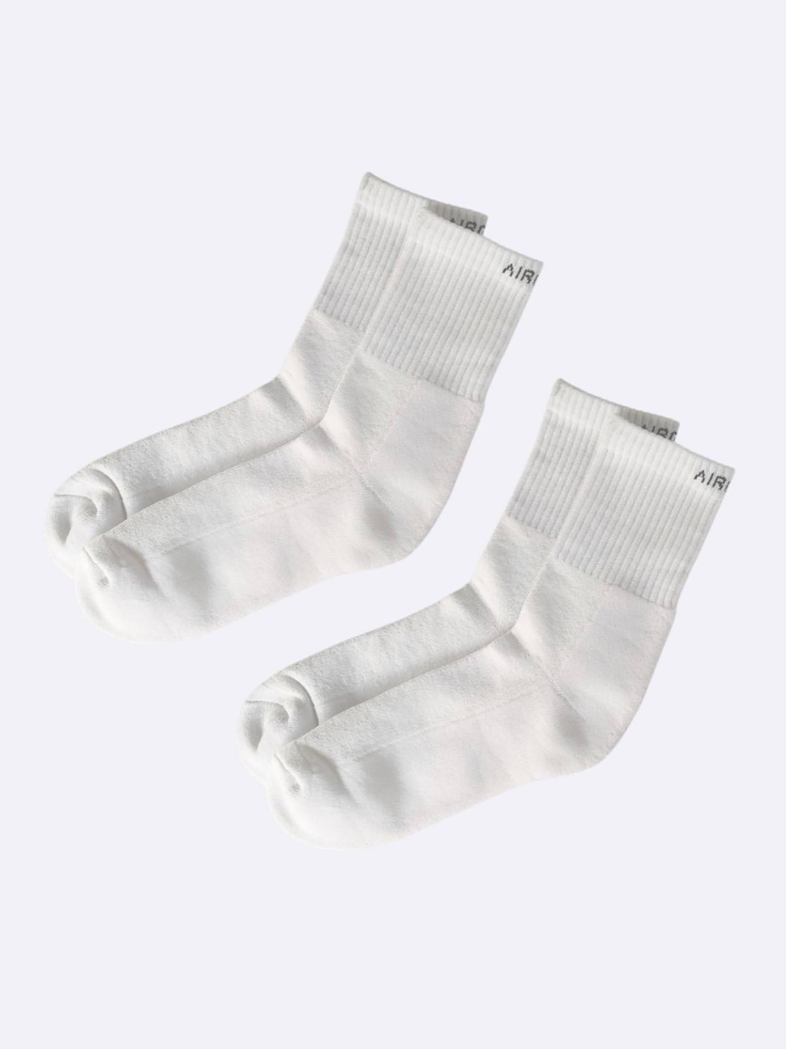 AIR GARB Pack of 2 Men's Cotton Mid Length Socks ( White ) AIR GARB Pack of 2 Men's Cotton Mid Length Socks ( White )