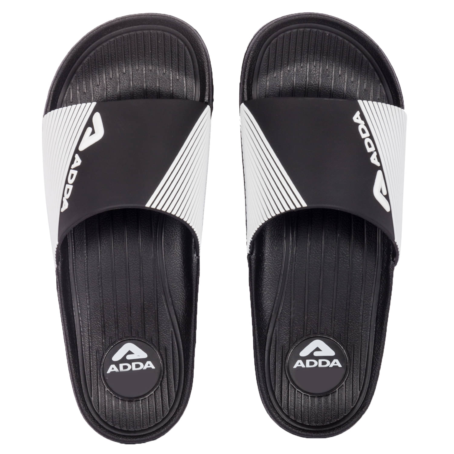     			Adda Black Men's Slide Flip Flop