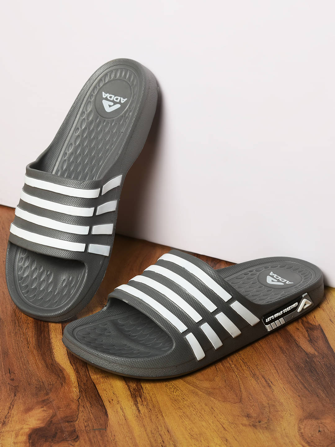     			Adda Dark Grey Men's Slide Flip Flop