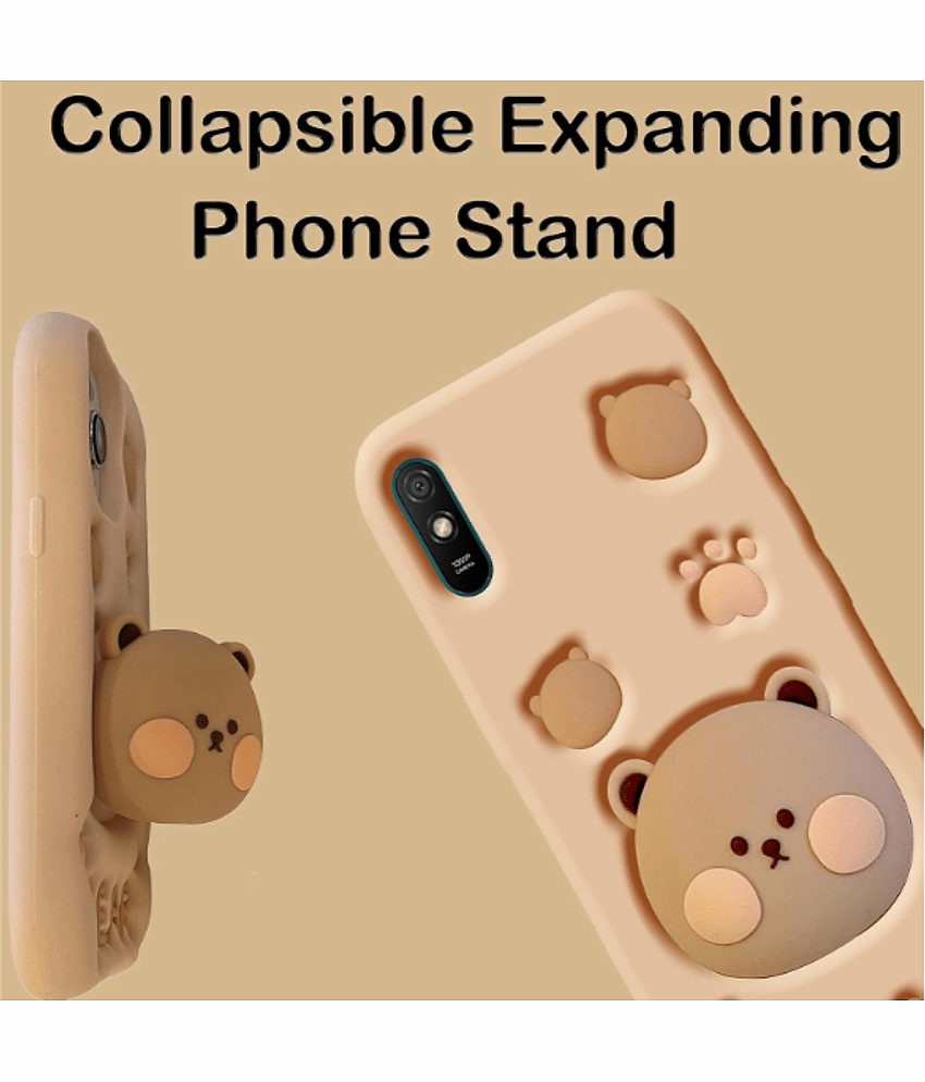 BKRT Cases with Stands Compatible For Rubber Xiaomi Redmi 9A ( Pack of 1 )
