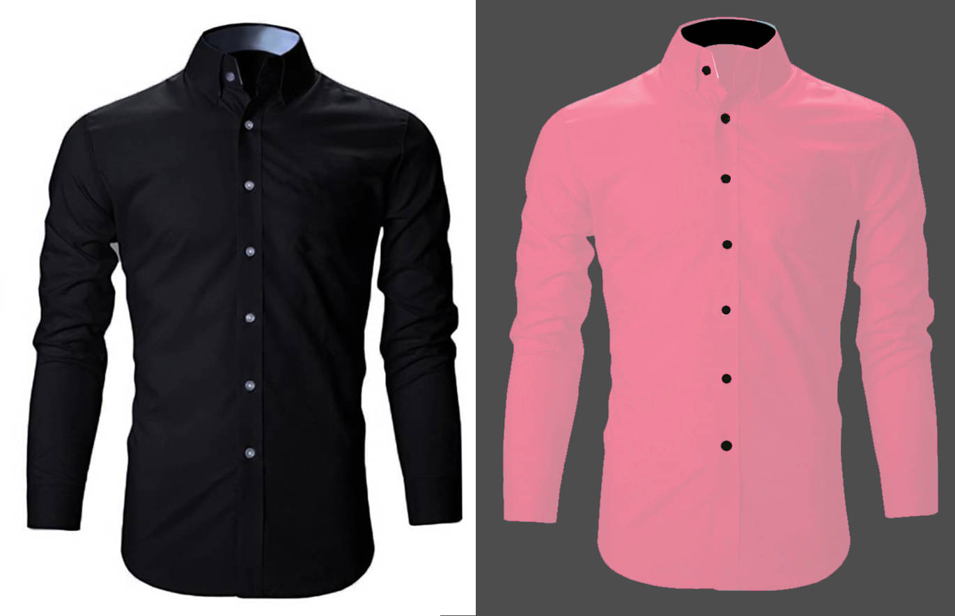     			Bluedove Cotton Blend Regular Fit Solids Full Sleeves Men's Casual Shirt - Black ( Pack of 2 )