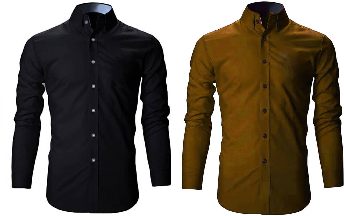Bluedove Cotton Blend Regular Fit Solids Full Sleeves Men's Casual Shirt - Black ( Pack of 2 ) Bluedove Cotton Blend Regular Fit Solids Full Sleeves Men's Casual Shirt - Black ( Pack of 2 )