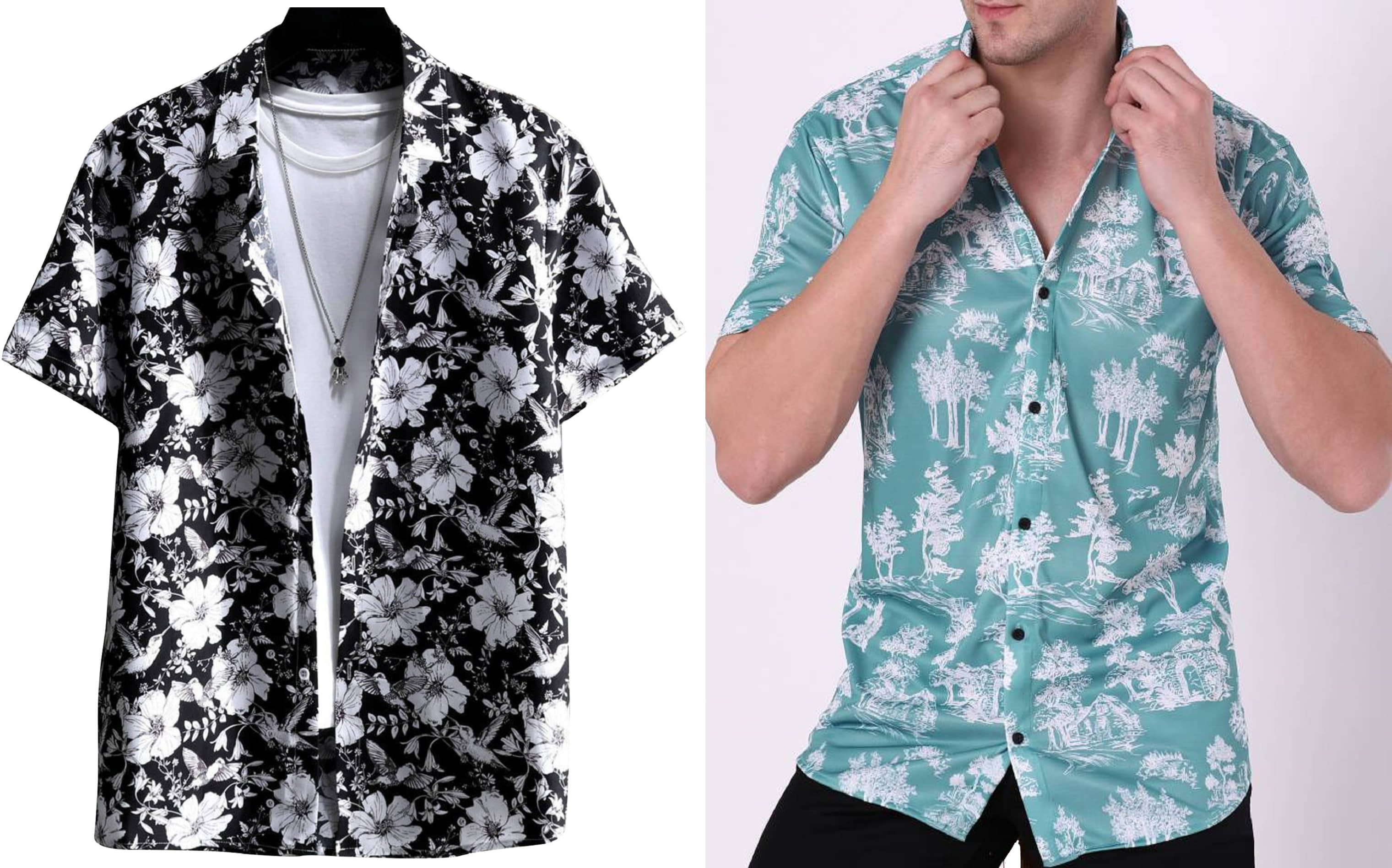 Bluedove Elastane Regular Fit Printed Half Sleeves Men's Casual Shirt - Blue ( Pack of 2 )