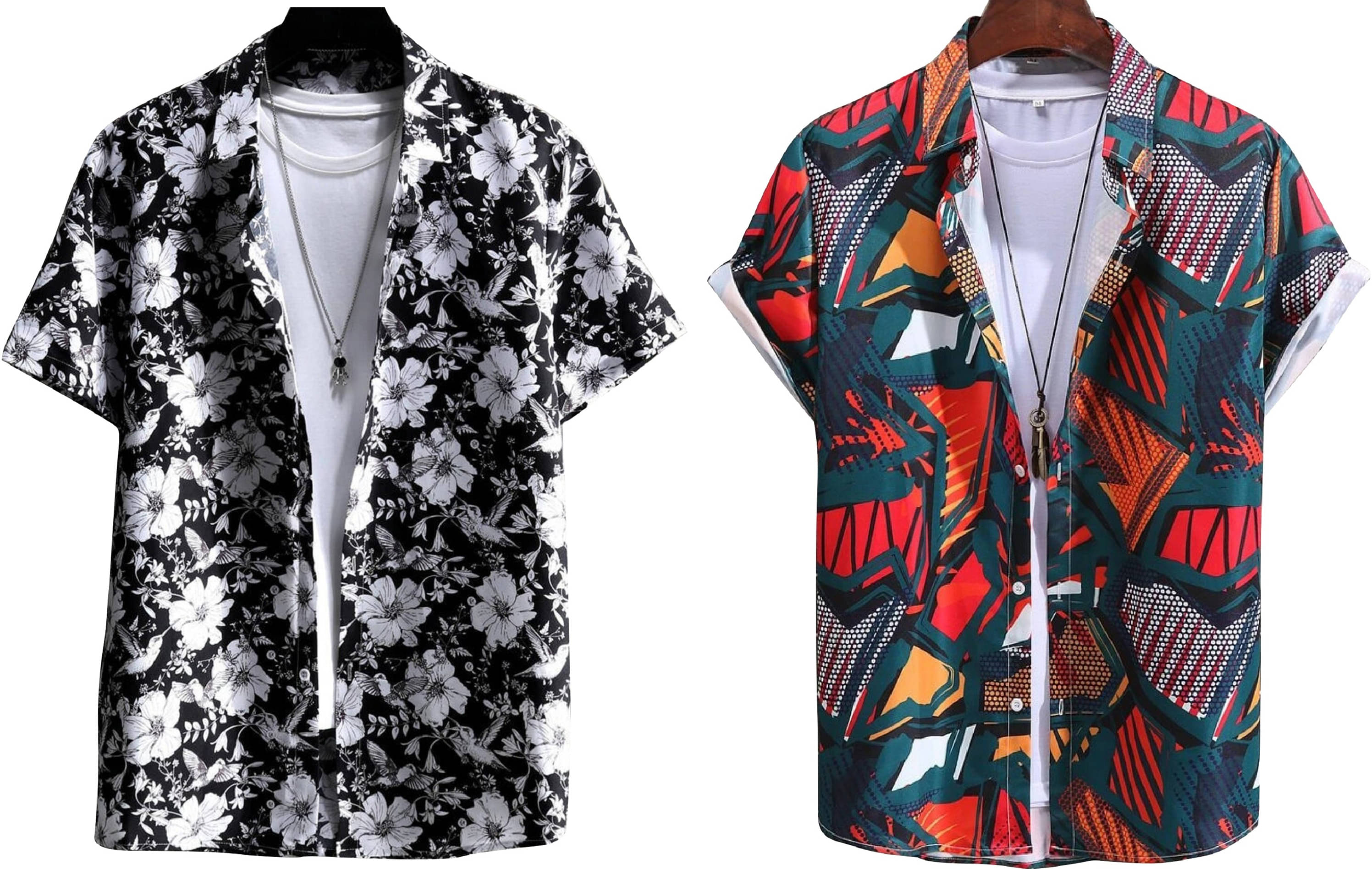     			Bluedove Elastane Regular Fit Printed Half Sleeves Men's Casual Shirt - Red ( Pack of 2 )