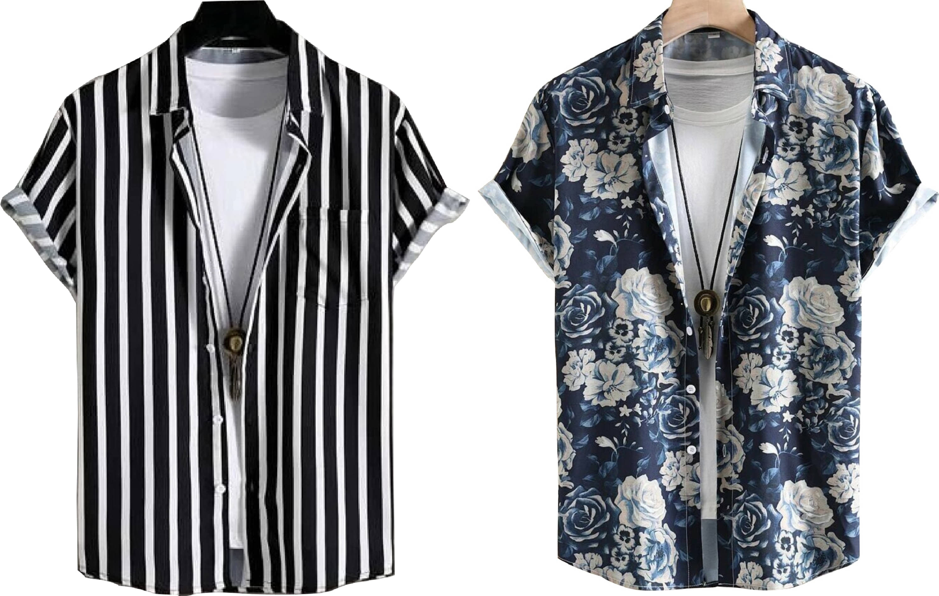 Bluedove Elastane Regular Fit Printed Half Sleeves Men's Casual Shirt - Blue ( Pack of 2 ) Bluedove Elastane Regular Fit Printed Half Sleeves Men's Casual Shirt - Blue ( Pack of 2 )