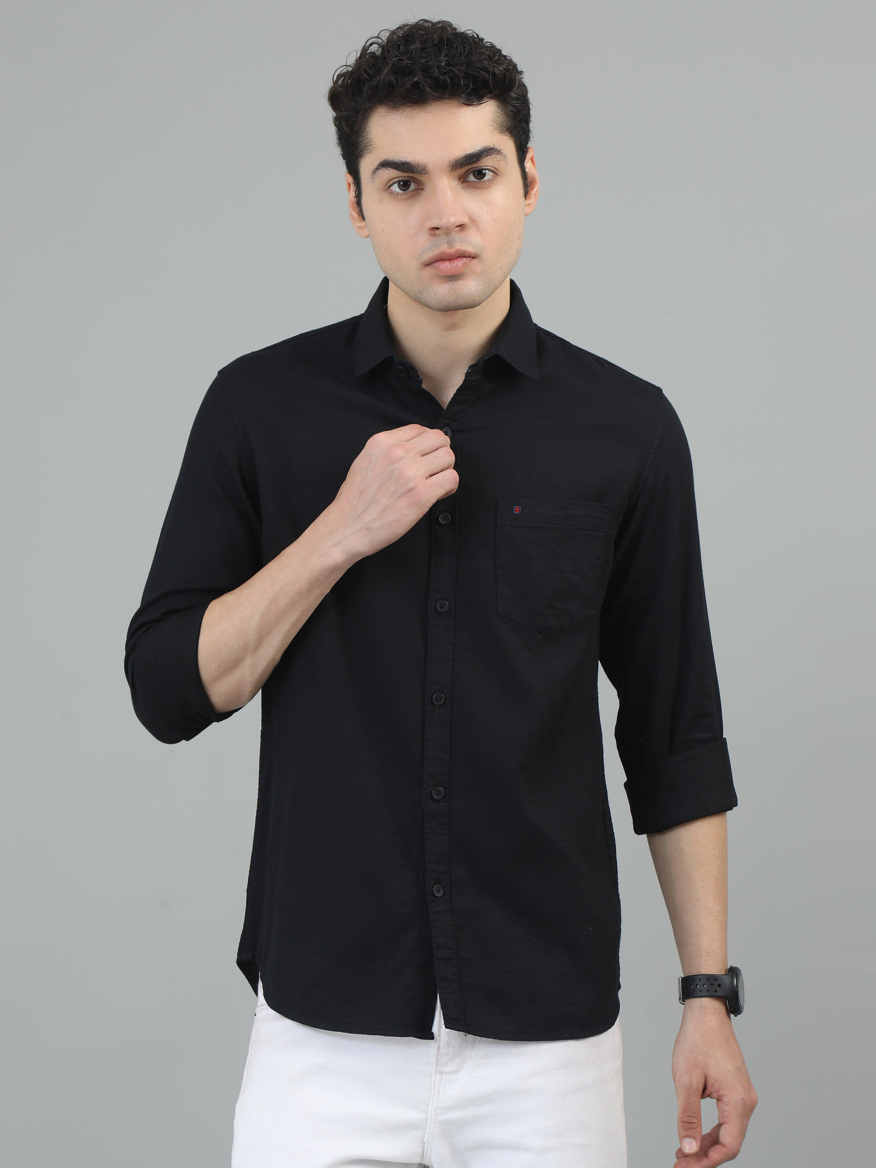 Cool Colors 100% Cotton Slim Fit Solids Full Sleeves Men's Casual Shirt - Black ( Pack of 1 ) Cool Colors 100% Cotton Slim Fit Solids Full Sleeves Men's Casual Shirt - Black ( Pack of 1 )