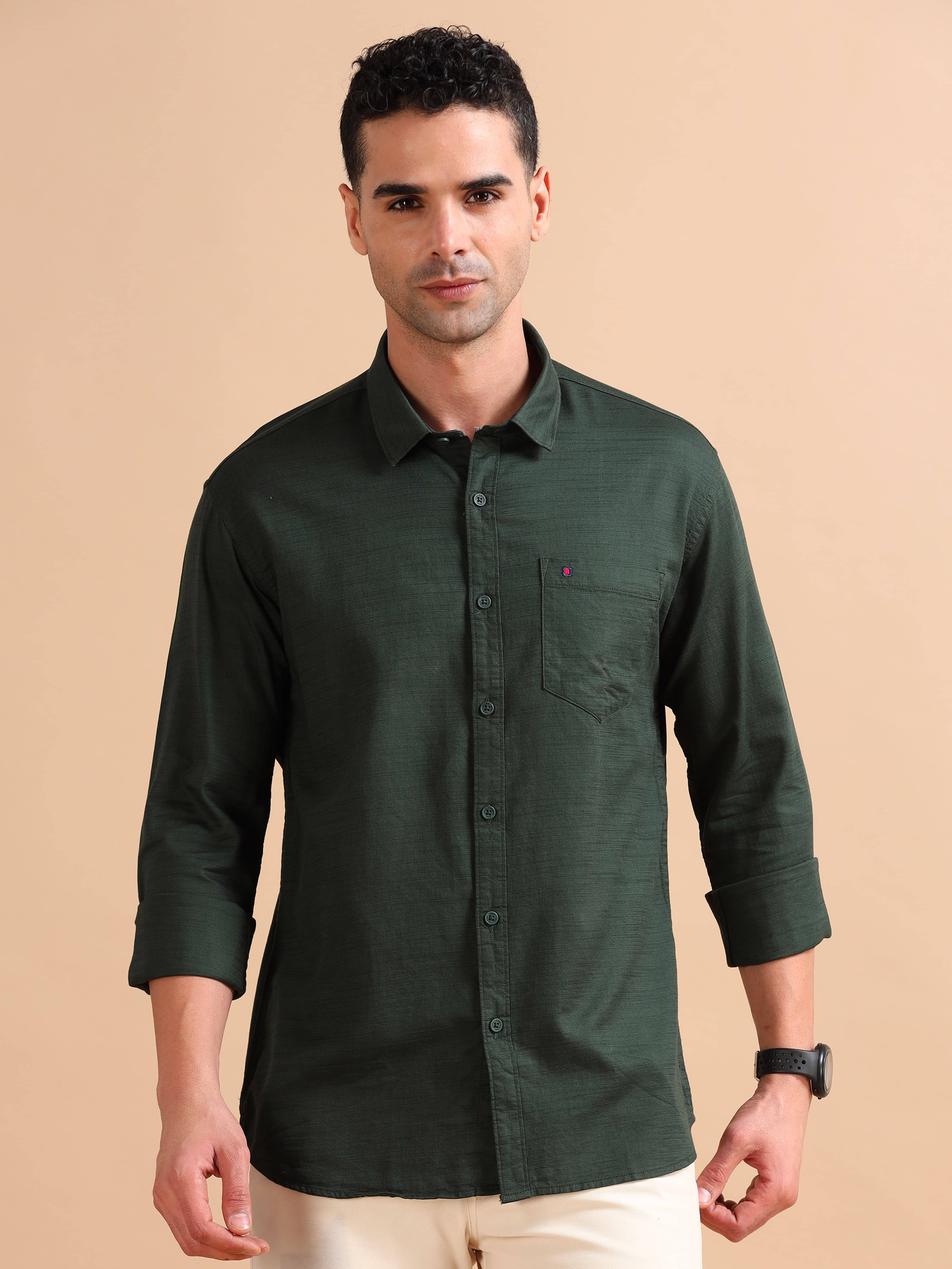 Cool Colors 100% Cotton Slim Fit Solids Full Sleeves Men's Casual Shirt - Grey ( Pack of 1 )