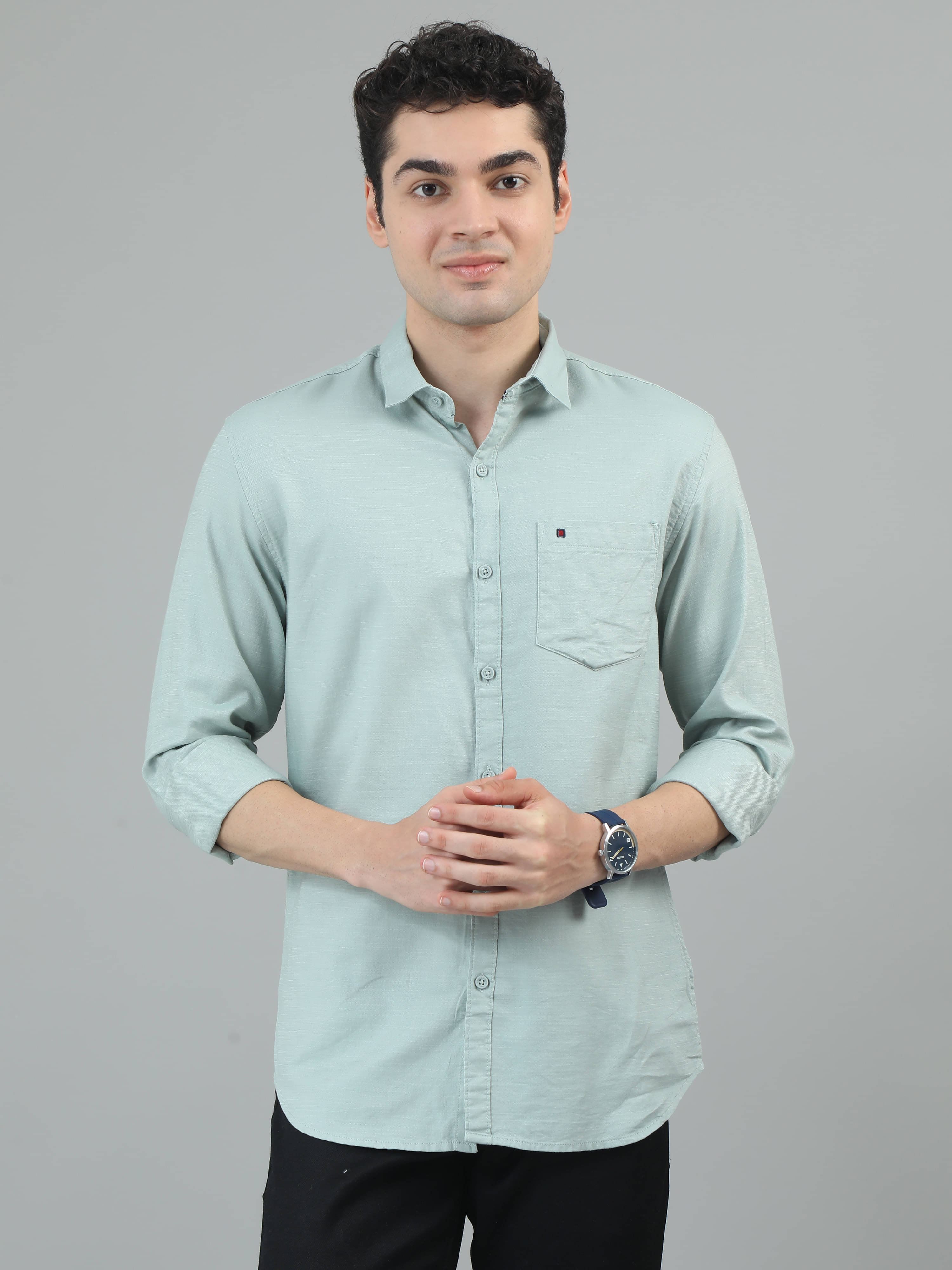 Cool Colors 100% Cotton Slim Fit Solids Full Sleeves Men's Casual Shirt - Mint Green ( Pack of 1 )     			Cool Colors 100% Cotton Slim Fit Solids Full Sleeves Men's Casual Shirt - Mint Green ( Pack of 1 )