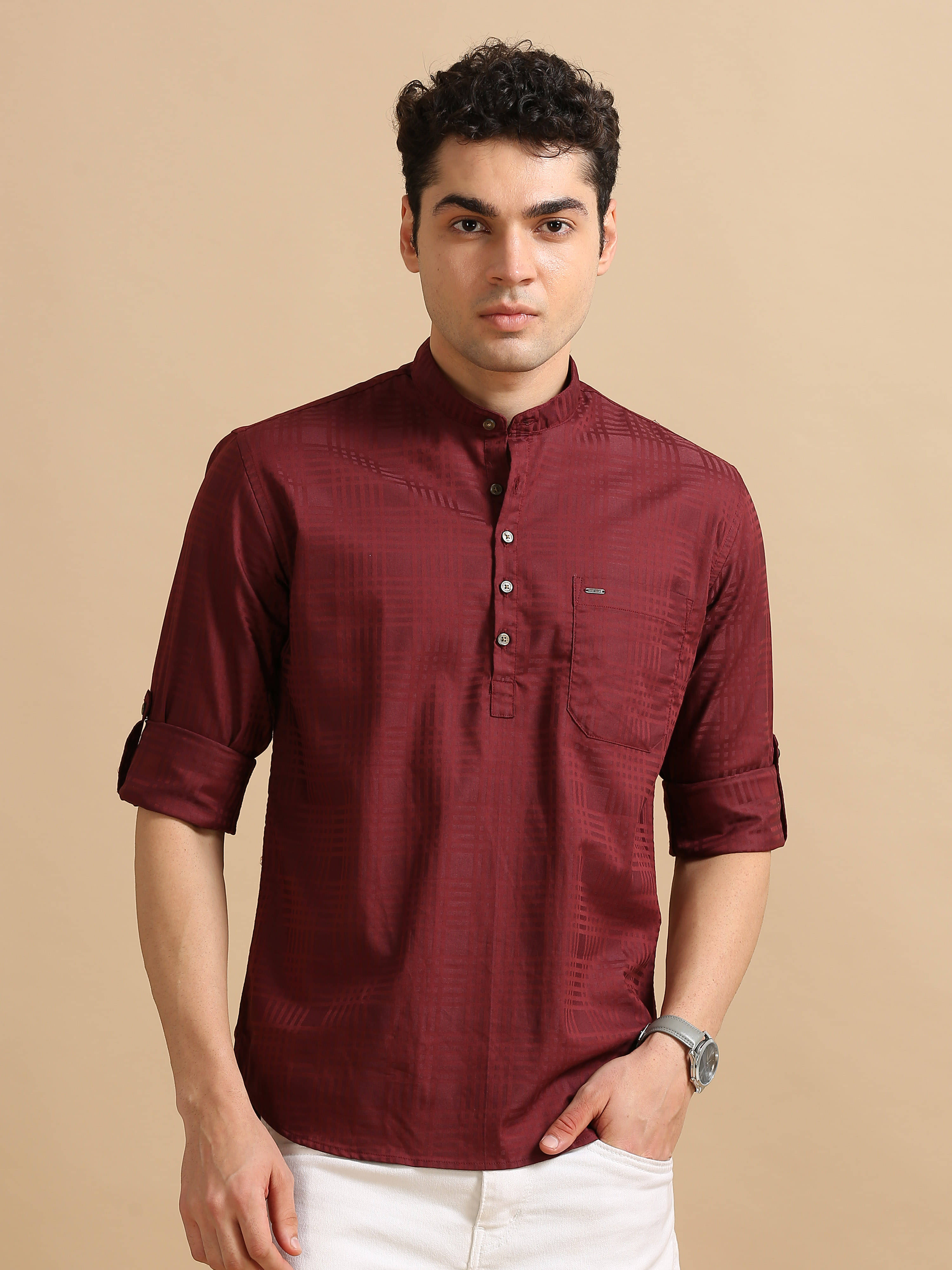 Cool Colors 100% Cotton Slim Fit Checks Full Sleeves Men's Casual Shirt - Maroon ( Pack of 1 ) Cool Colors 100% Cotton Slim Fit Checks Full Sleeves Men's Casual Shirt - Maroon ( Pack of 1 )