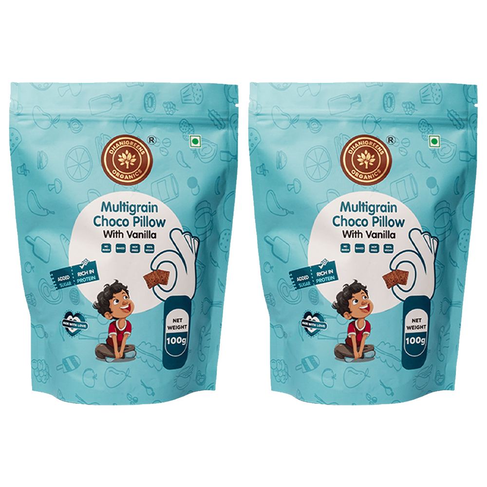 DHANIGREENS ORGANICS Chocolate Puffed Snacks 200 g Pack of 2 DHANIGREENS ORGANICS Chocolate Puffed Snacks 200 g Pack of 2