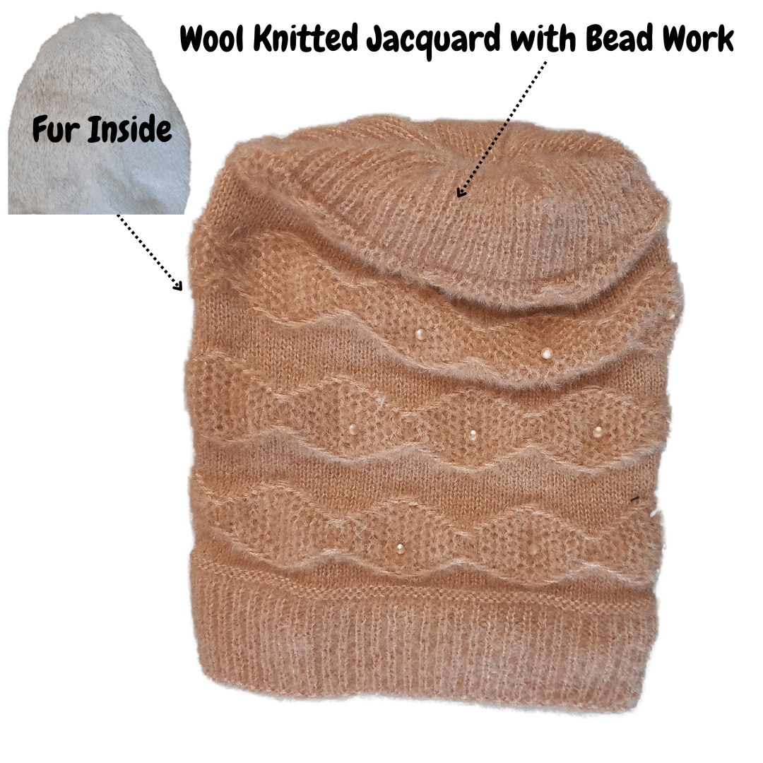 HeteShe Beige Woollen Women's Cap ( Pack of 1 ) HeteShe Beige Woollen Women's Cap ( Pack of 1 )