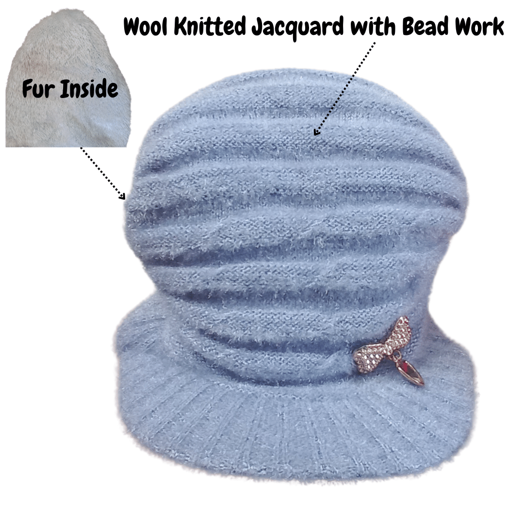     			HeteShe Gray Woollen Women's Hat ( Pack of 1 )